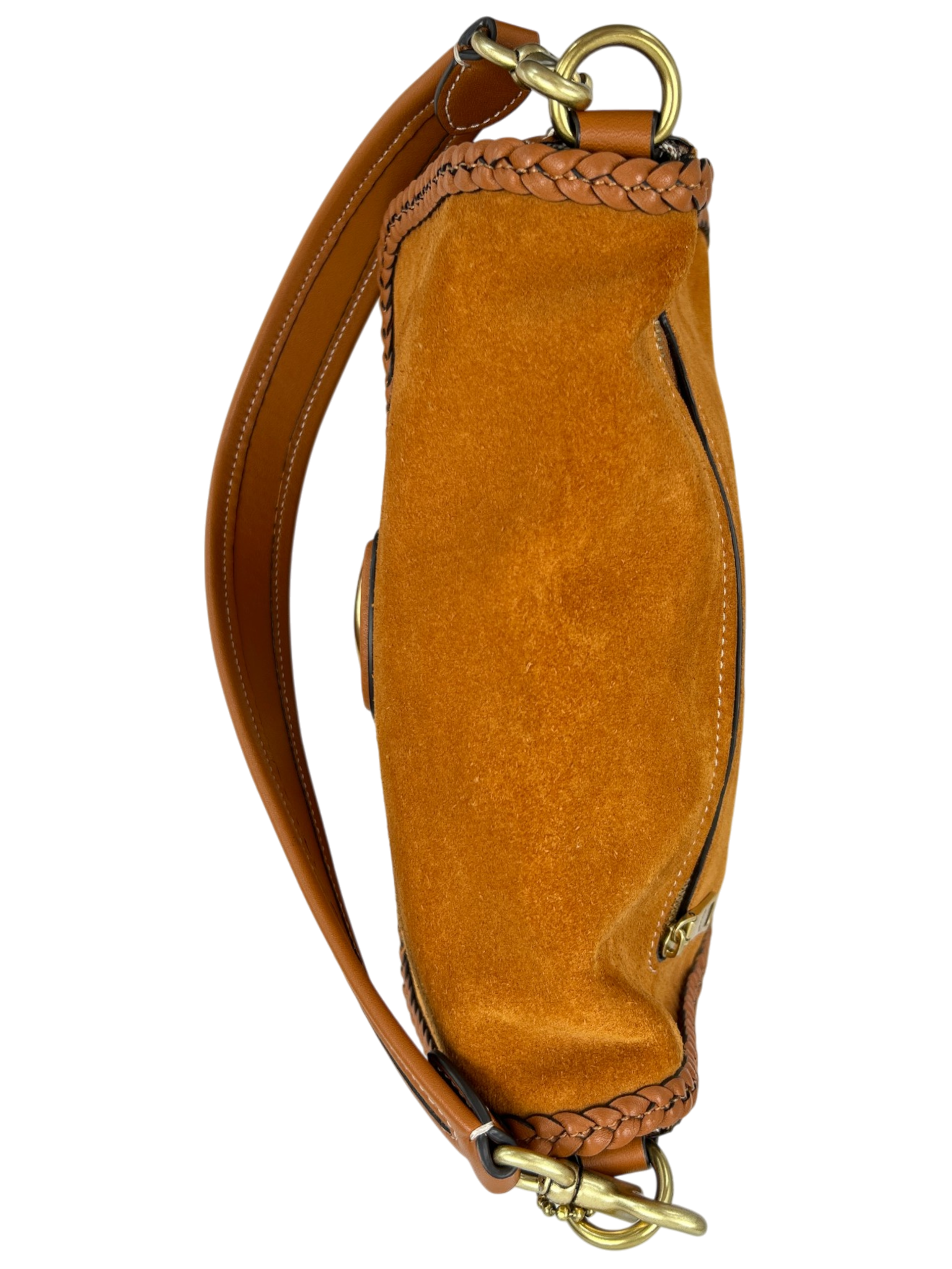 COACH (AS IS) Suede/Braided Leather 'Soft Tabby' Shoulder Bag