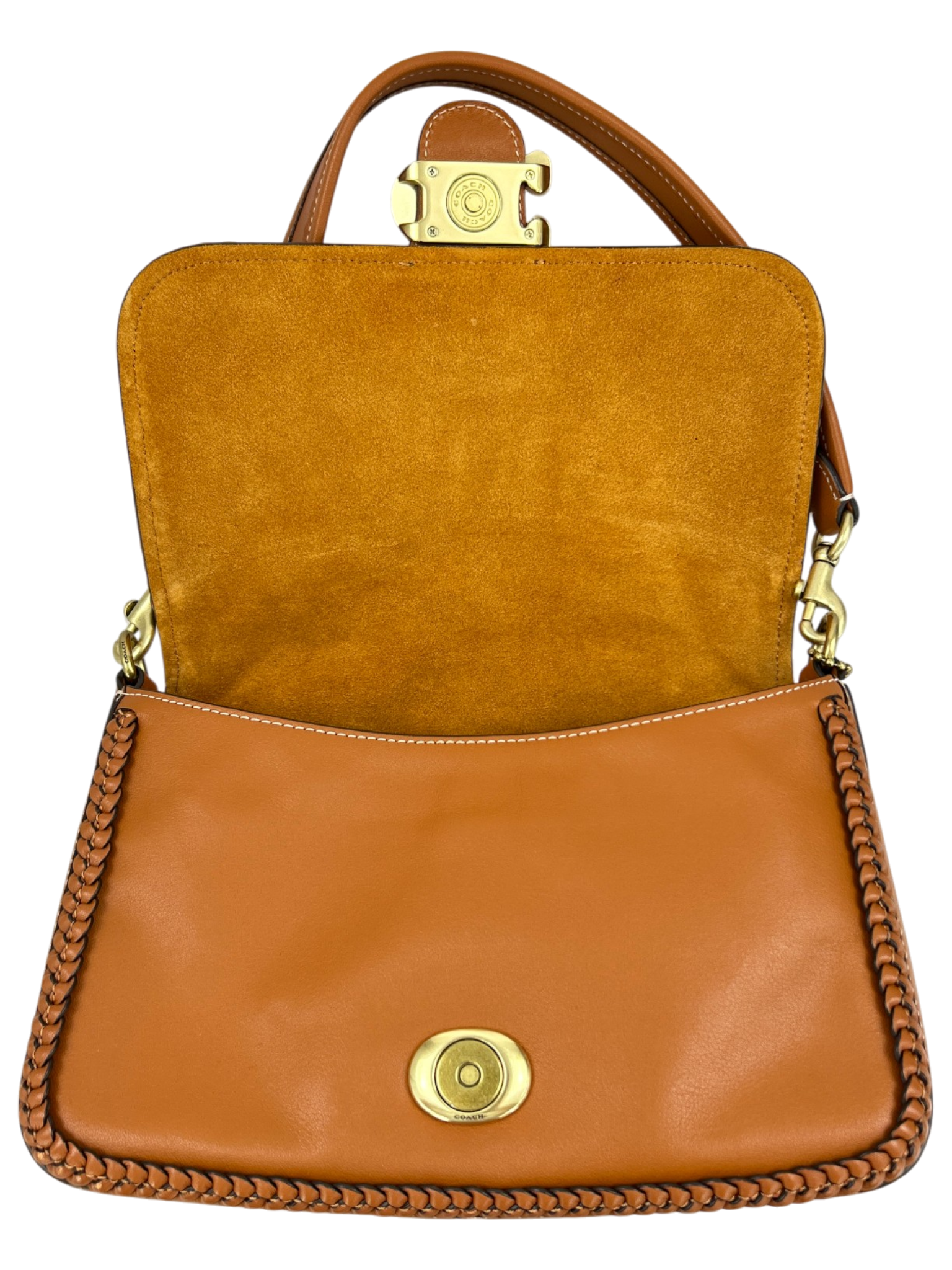 COACH (AS IS) Suede/Braided Leather 'Soft Tabby' Shoulder Bag