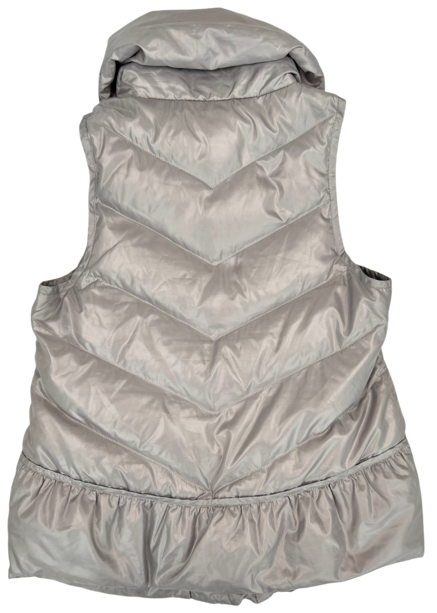 Y-3 (AS IS) Silver Puffer Vest W/ Oversized Lapel