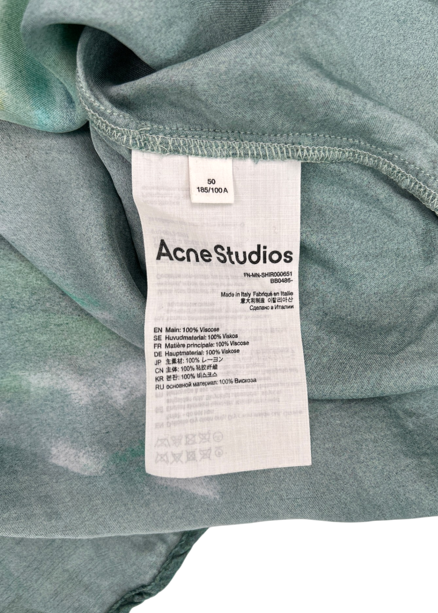 ACNE STUDIOS (AS IS) Silk Print Shirt