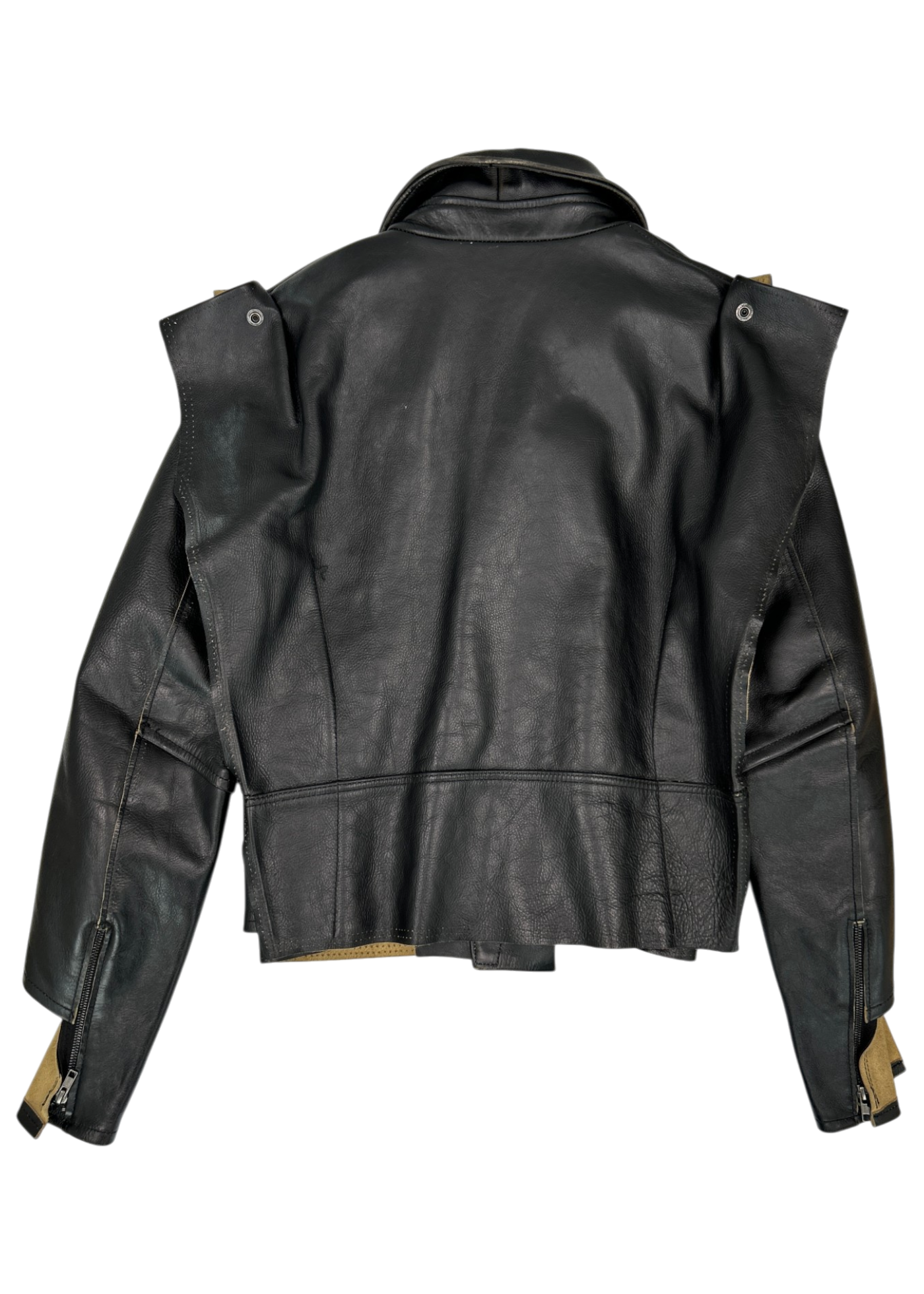 MAISON MARGIELA X H&M Black/Beige Leather Deconstructed Biker Jacket
