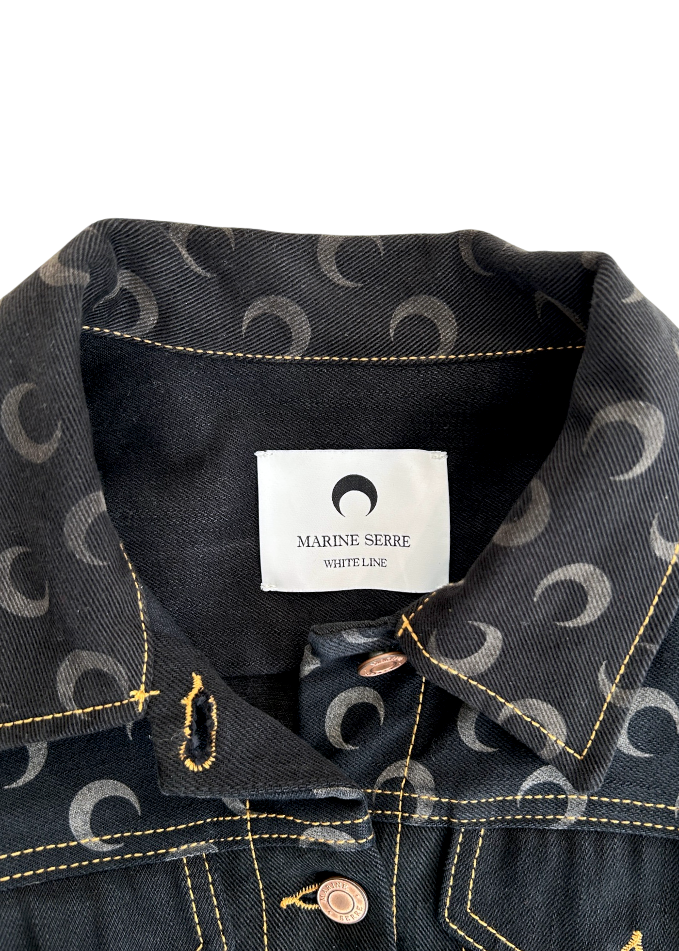 MARINE SERRE Black 'Moon' Denim Jacket