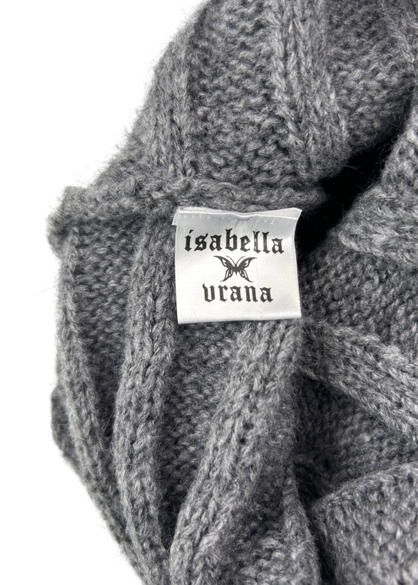 ISABELLA VRANA Grey Mohair Blend Multiway Knit Off-Shoulder Jumper