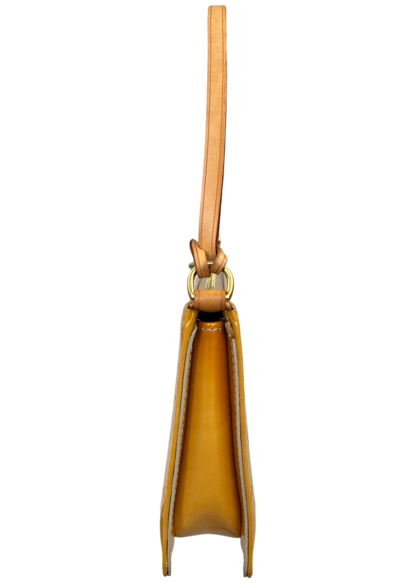 LOUIS VUITTON VINTAGE 1999 Gold Vernis Leather Lexington Pochette Bag