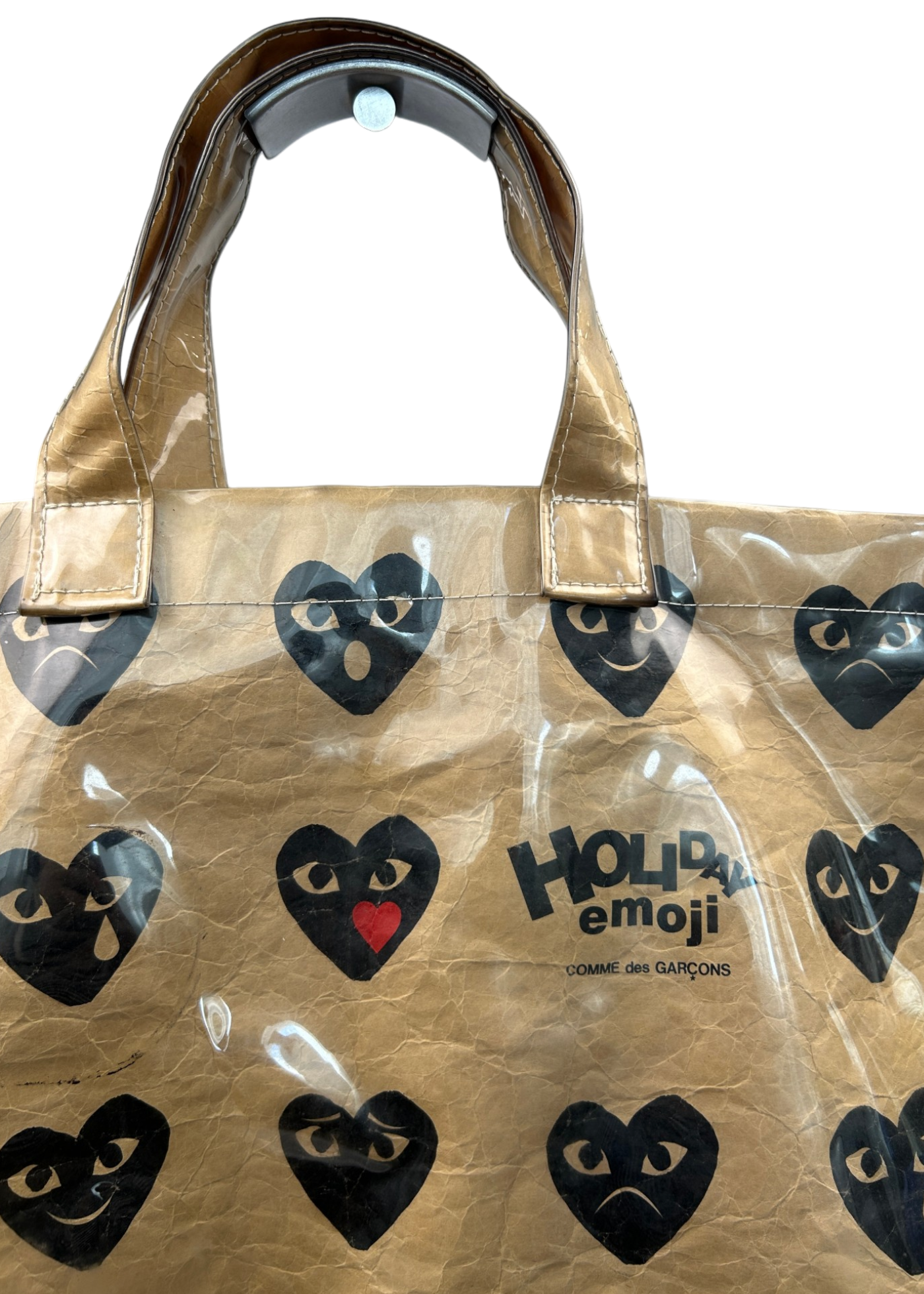 COMME DES GARCONS (AS IS) Beige Holiday Emoji PVC Tote