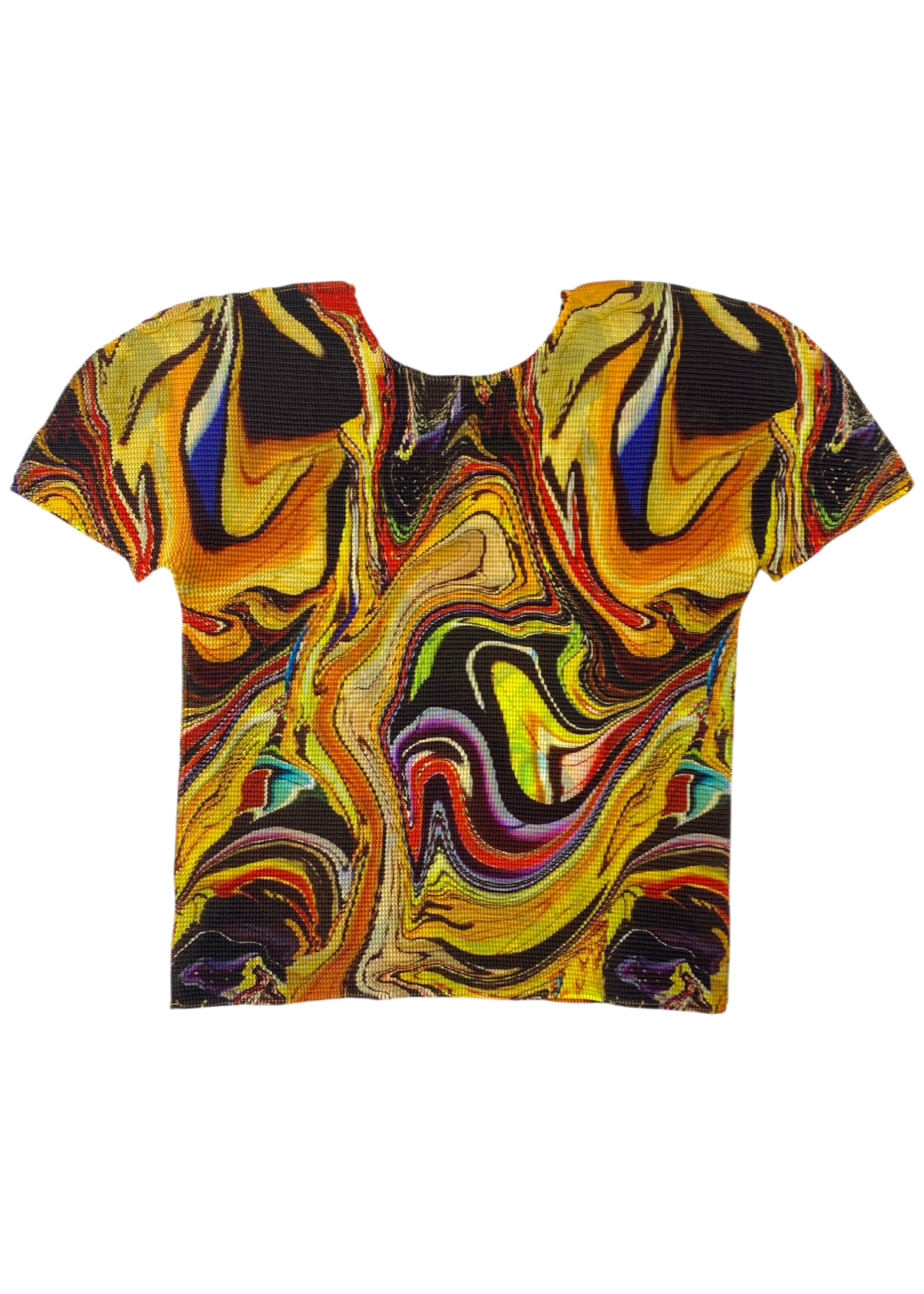 ISSEY MIYAKE ME Marbled Swirl Cubic Pleat Top