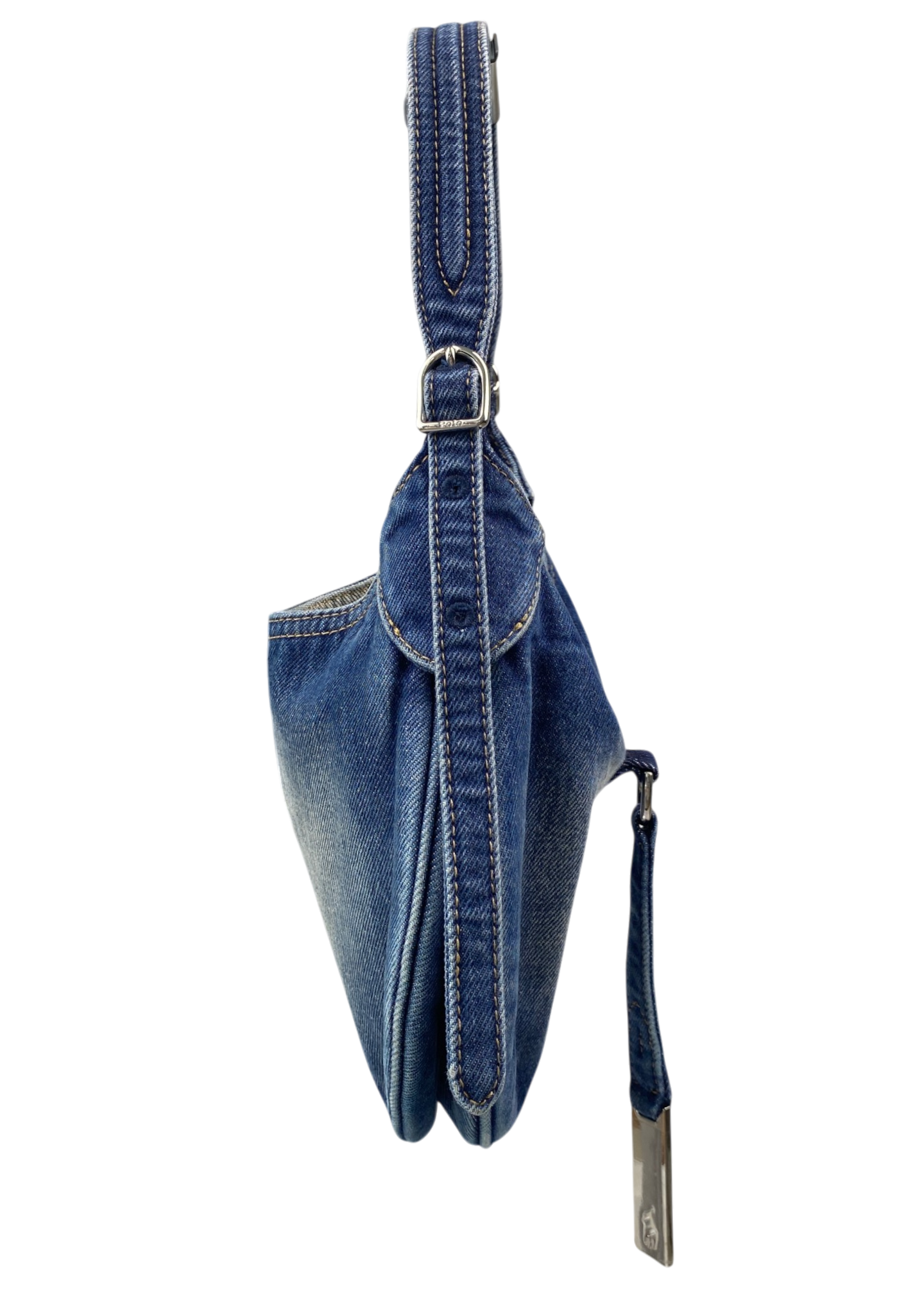 POLO BY RALPH LAUREN Denim Hobo 'ID Mini Bag' W/ Crossbody Strap