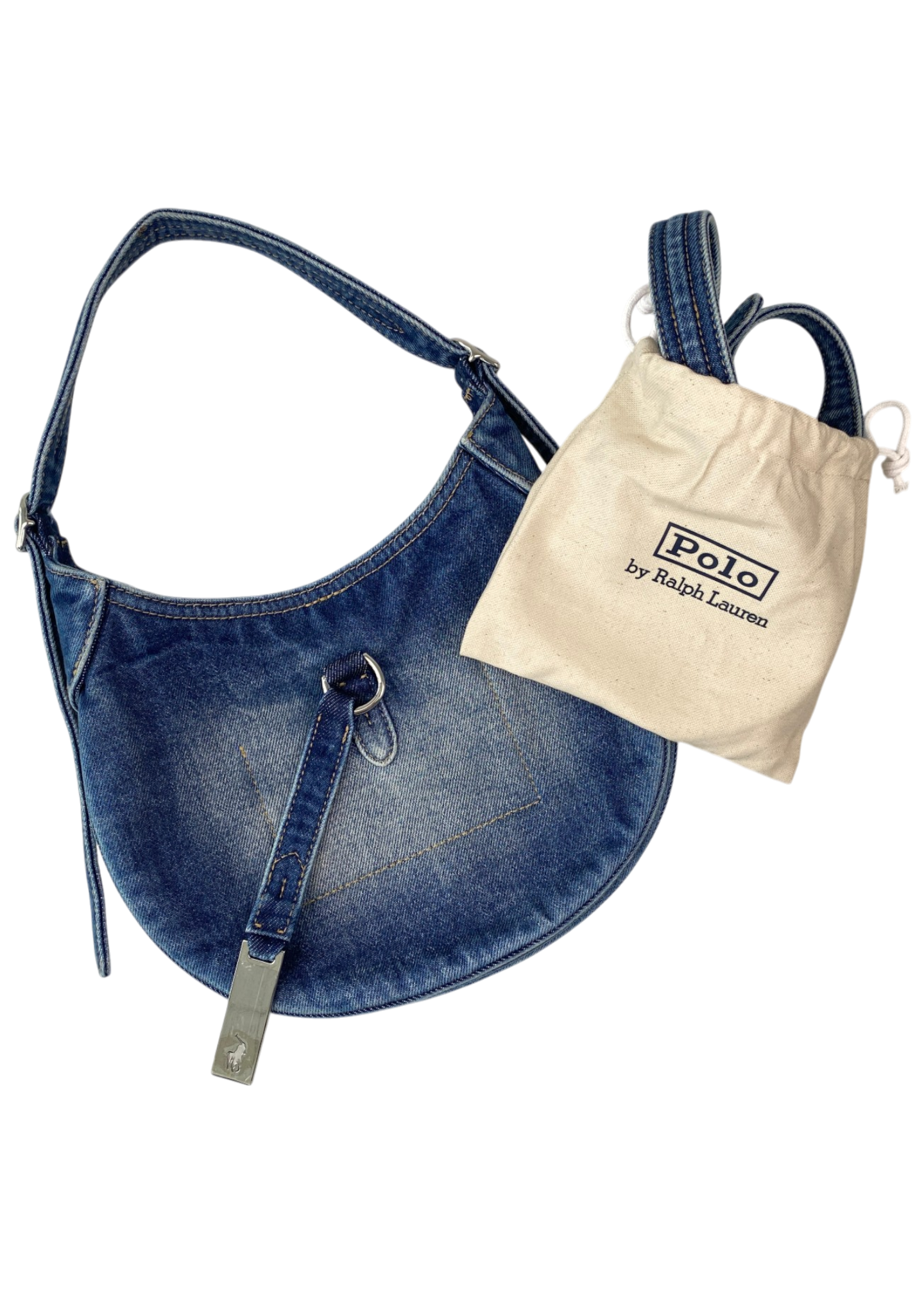 POLO BY RALPH LAUREN Denim Hobo 'ID Mini Bag' W/ Crossbody Strap