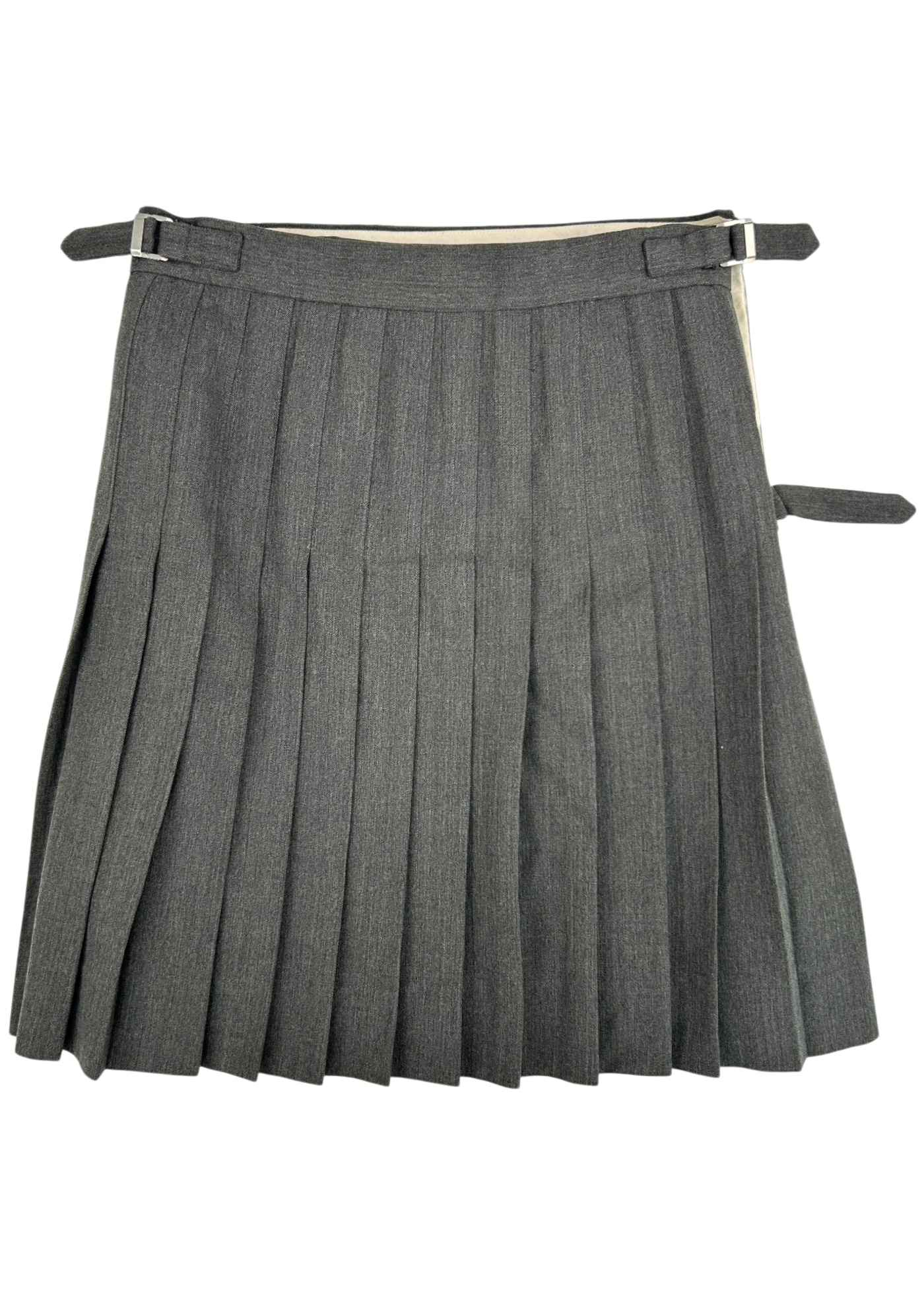 COMME DES GARCONS (AS IS) AD1998 Grey Wool/Cotton Wrap Mini Skirt