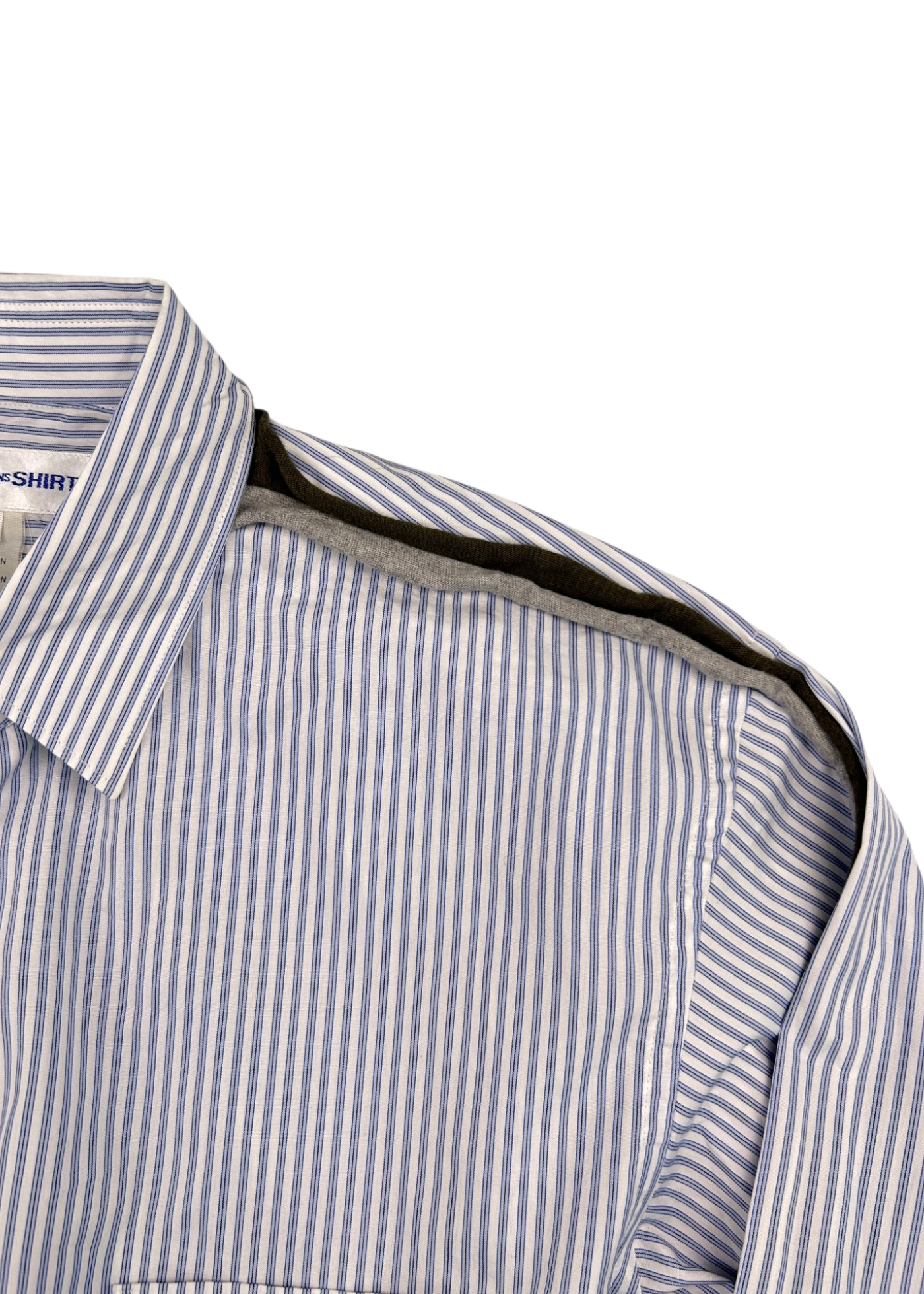 COMME DES GARCONS SHIRT (AS IS) Cotton Stripe Shirt W/ Jersey Piping