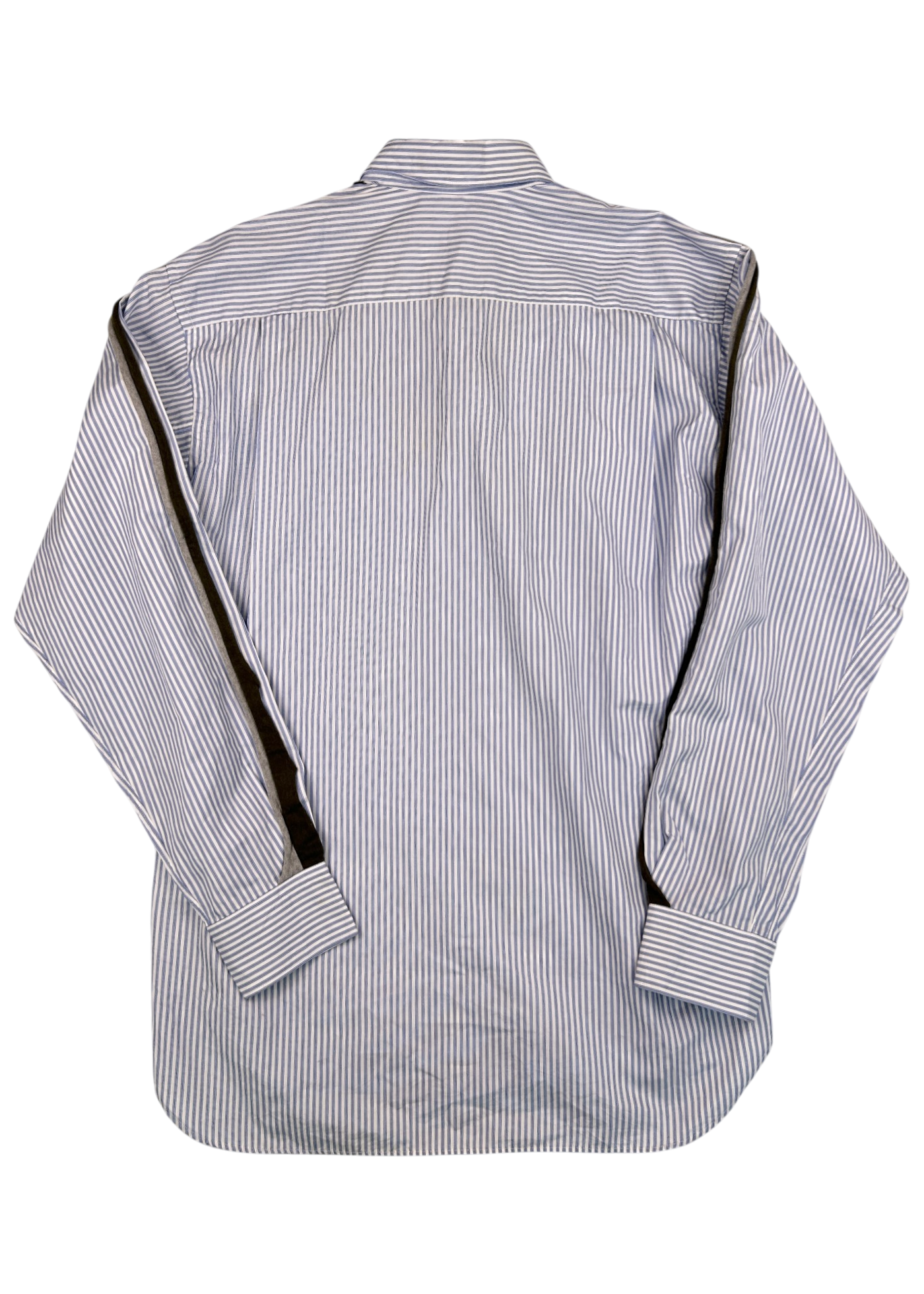 COMME DES GARCONS SHIRT (AS IS) Cotton Stripe Shirt W/ Jersey Piping