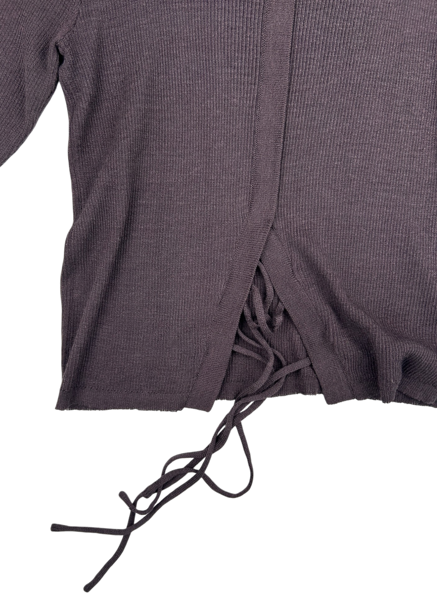 DEIJI STUDIOS Eggplant Purple 'Split Back' Rib Tee