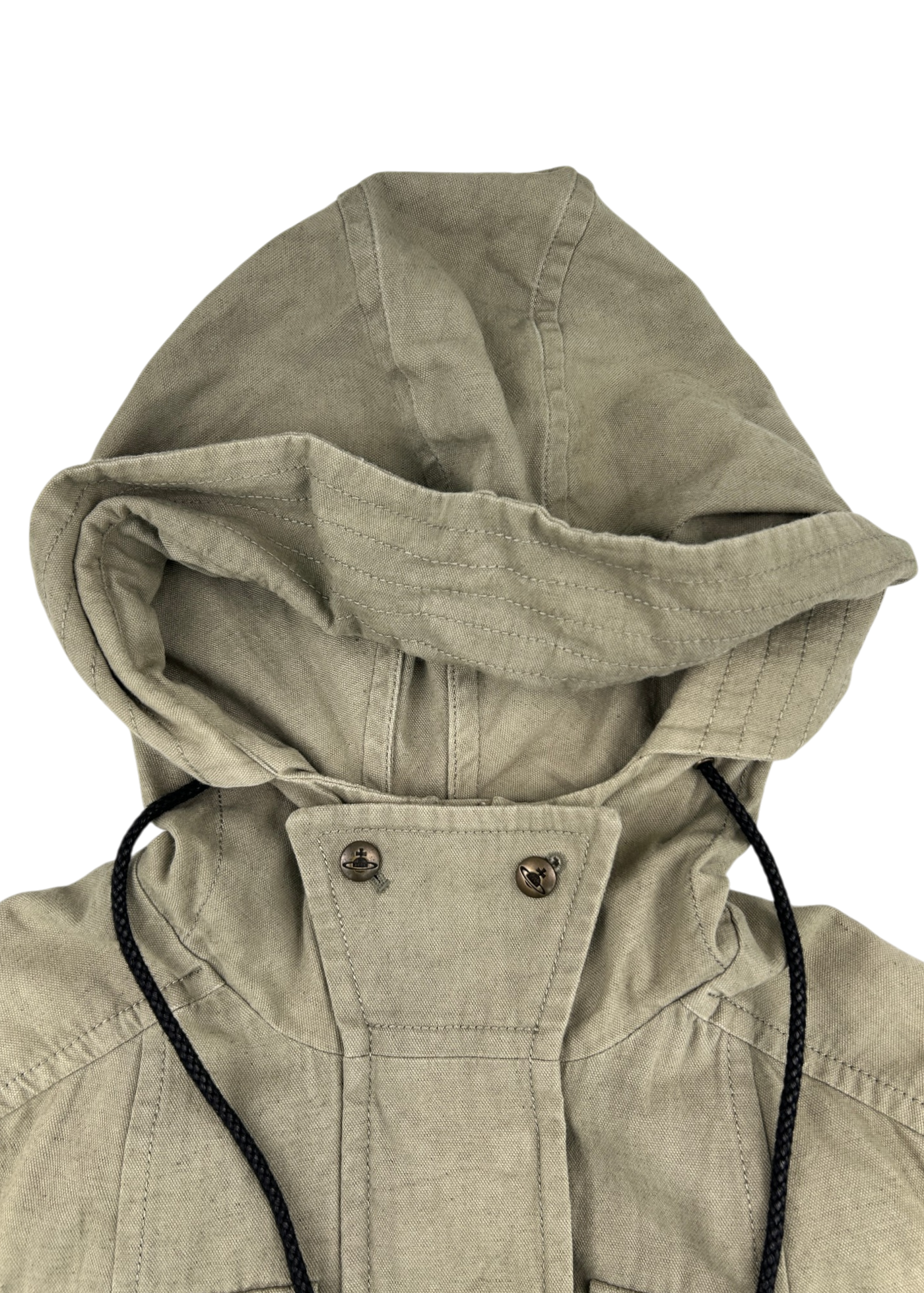 VIVIENNE WESTWOOD ANGLOMANIA Khaki Cotton/Linen Hooded Safari Jacket