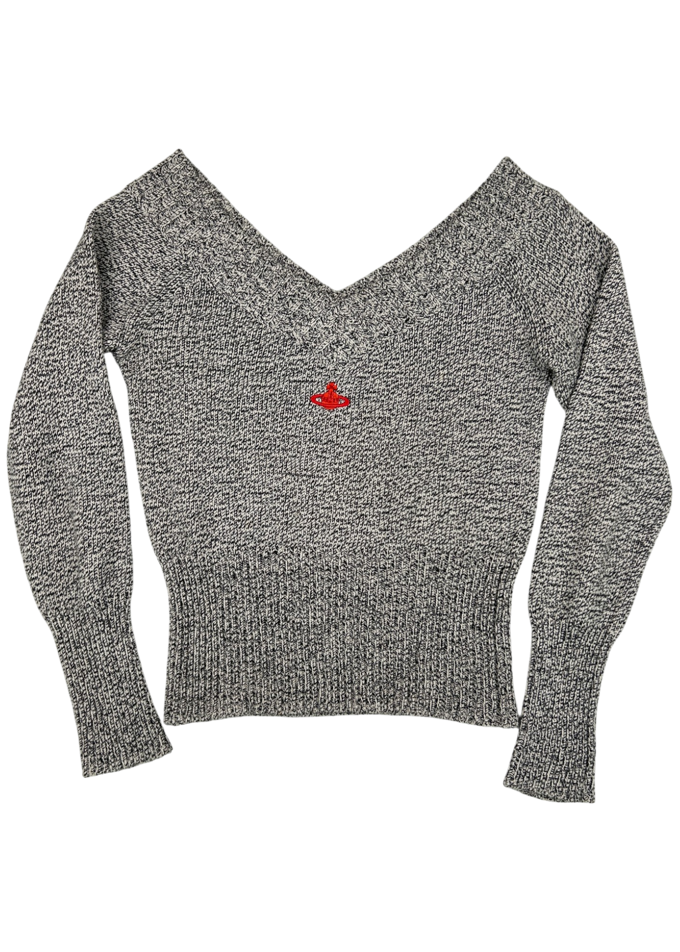 VIVIENNE WESTWOOD RED LABEL (AS IS) Cotton Orb Logo V Neck Jumper