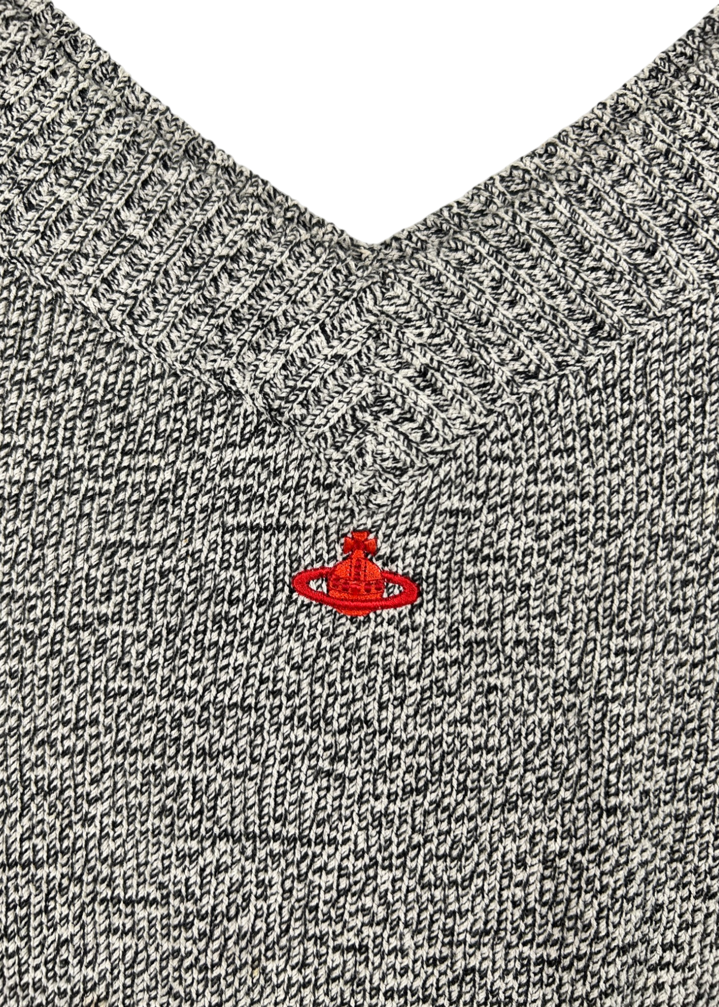 VIVIENNE WESTWOOD RED LABEL (AS IS) Cotton Orb Logo V Neck Jumper