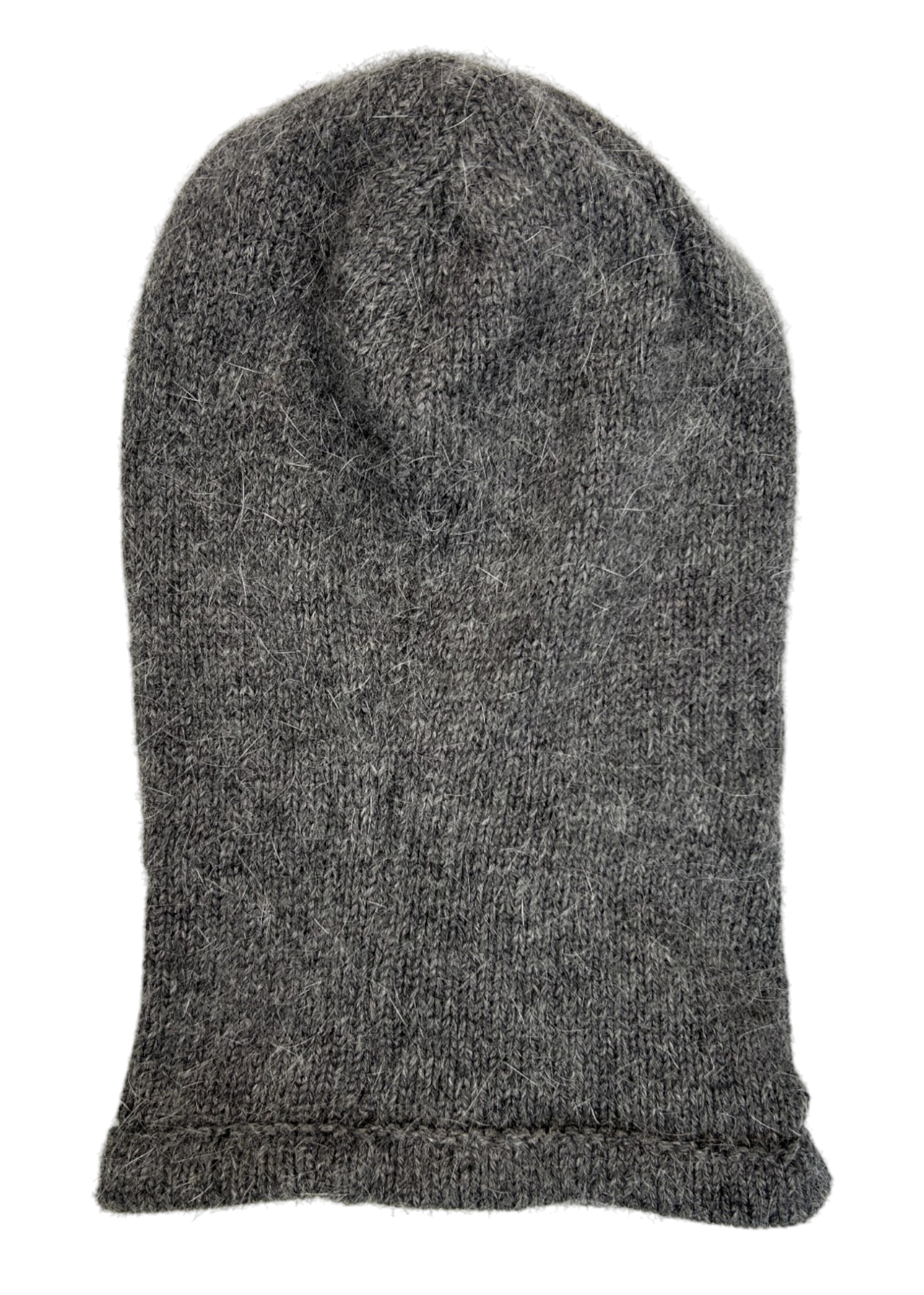 Grey Knit Hood W/ Drawstrings
