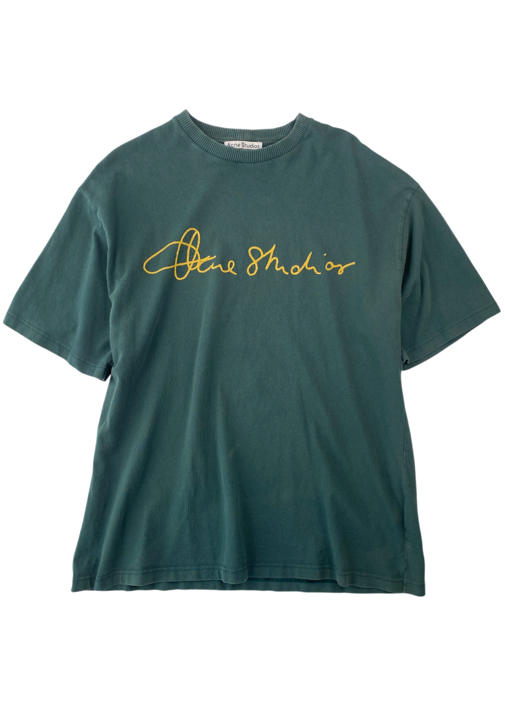 ACNE STUDIOS (AS IS) Green Tee W/ Gold Embroidered Logo