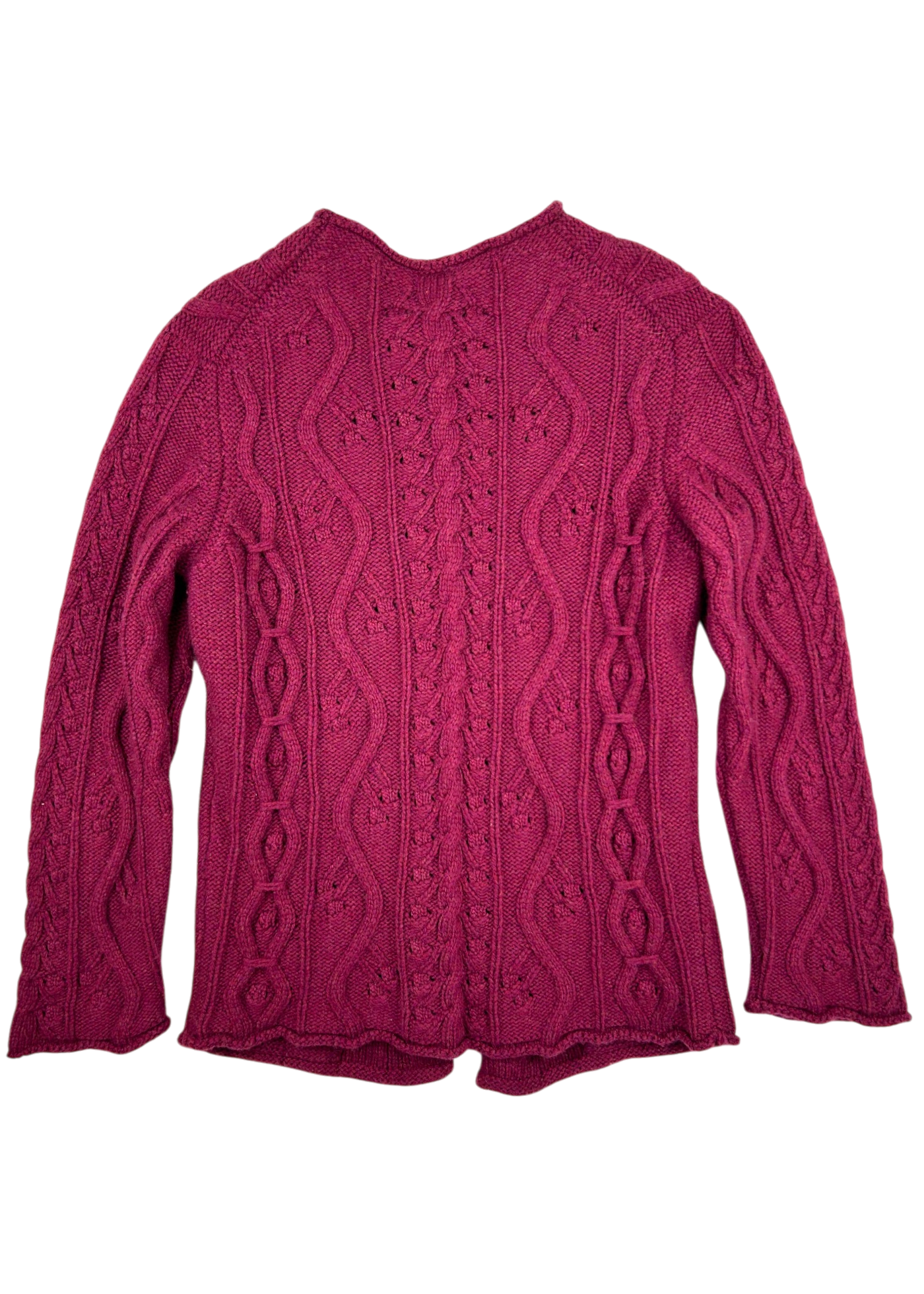CHANEL Metiers D'Art 2013 (Look 32) Burgundy Cashmere Cable Knit Cardigan