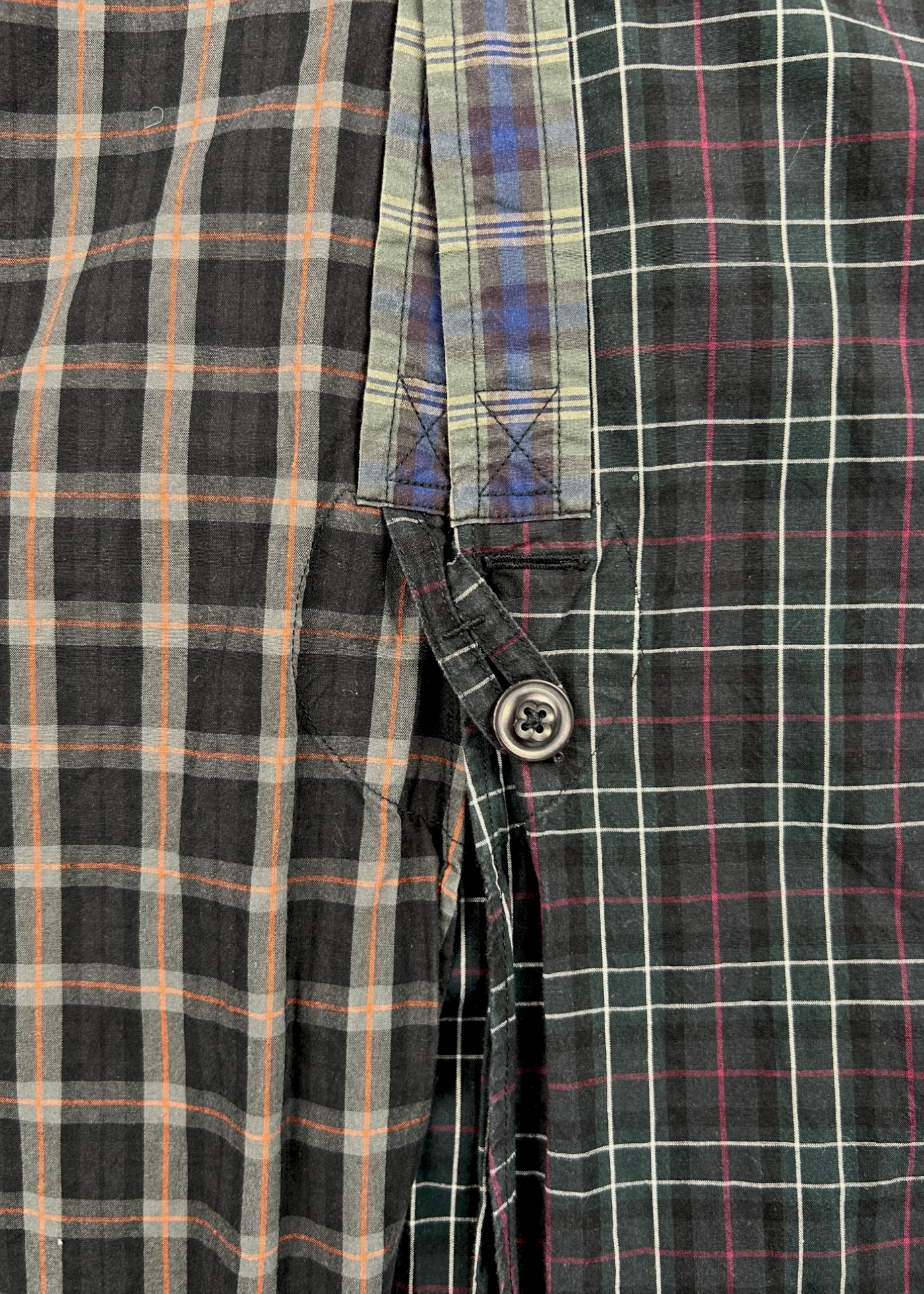 NEEDLES Check Patchwork Cotton Shirt