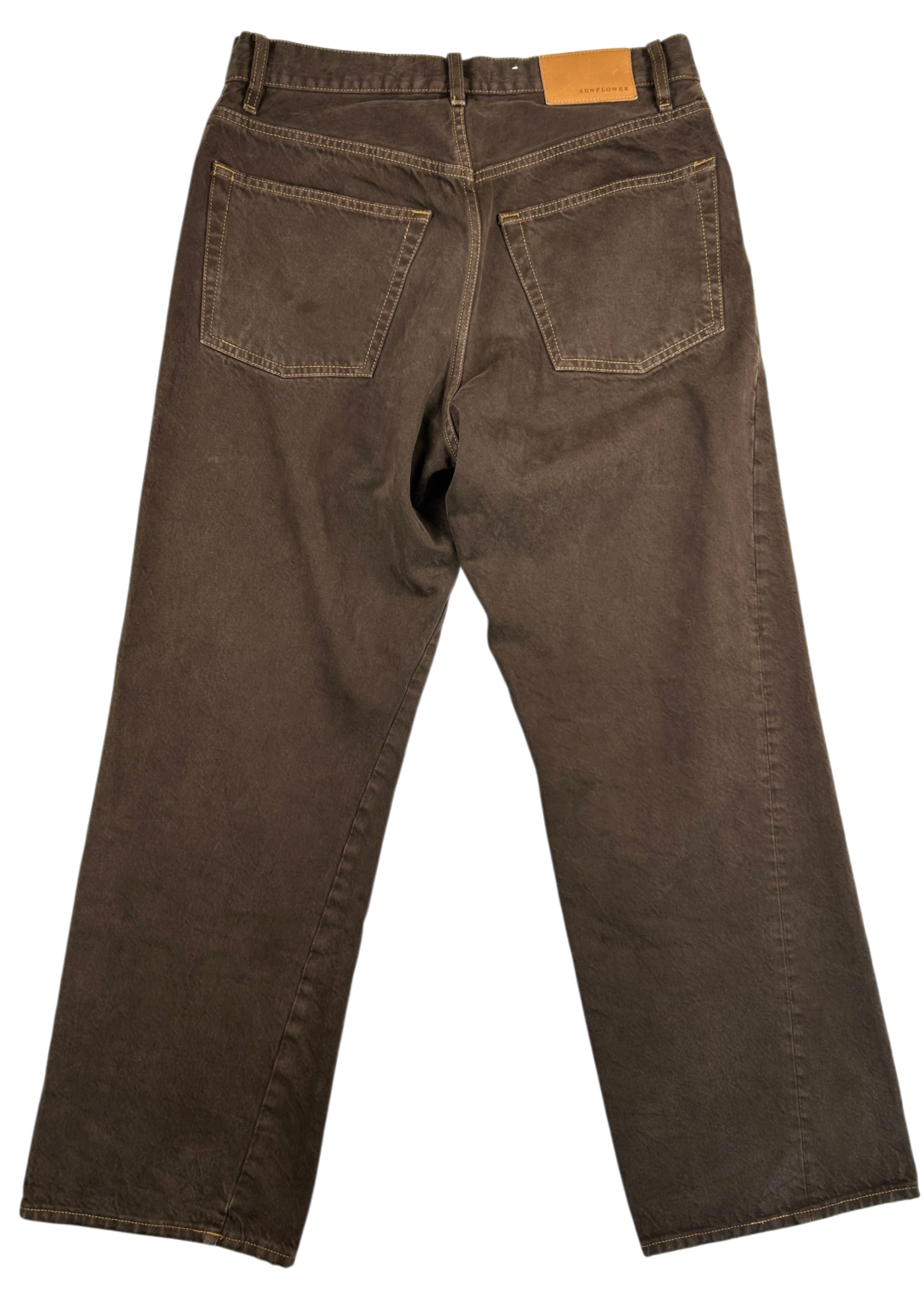SUNFLOWER (AS IS) Brown Denim Wide Leg Twist Seam Jeans