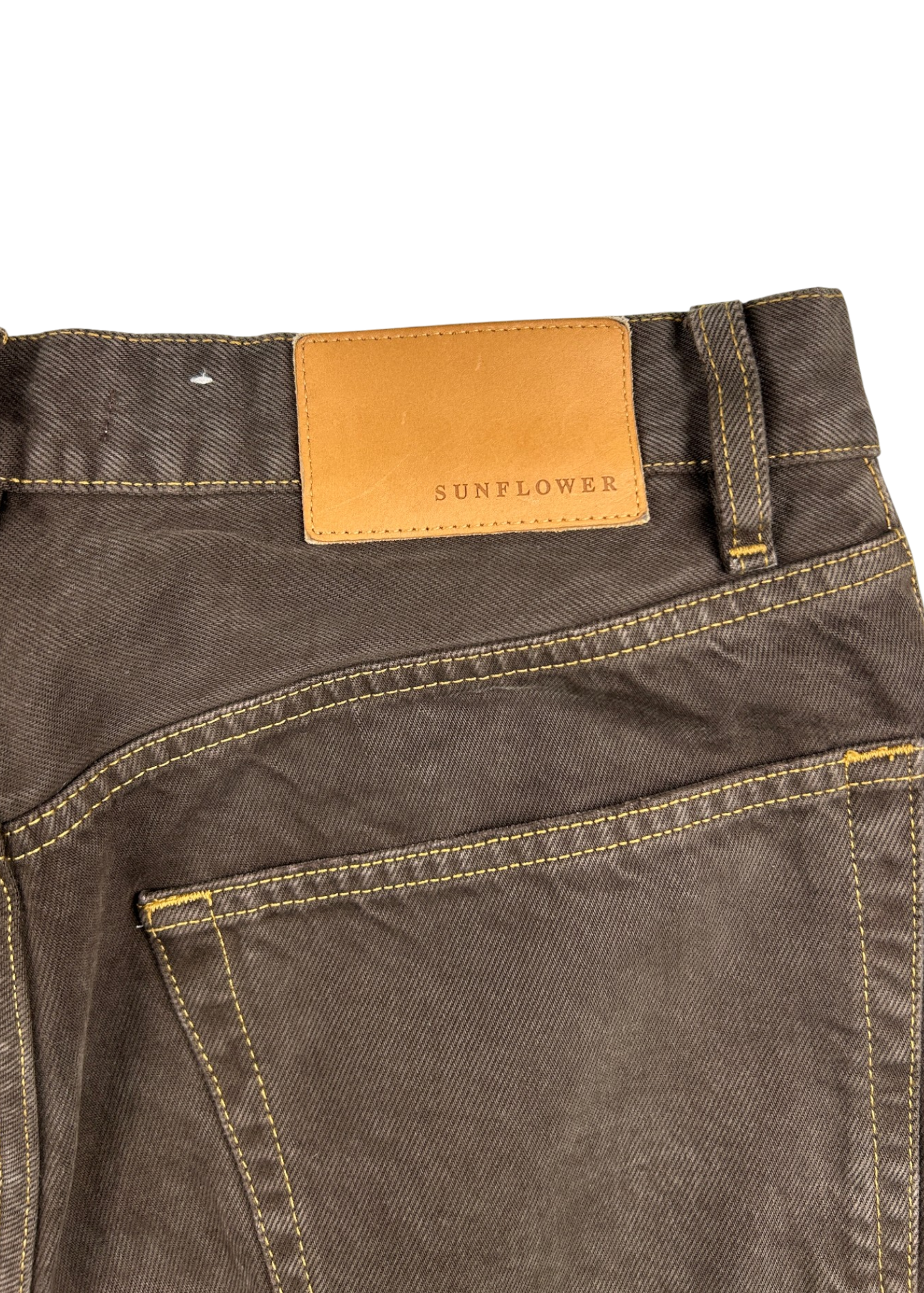 SUNFLOWER (AS IS) Brown Denim Wide Leg Twist Seam Jeans