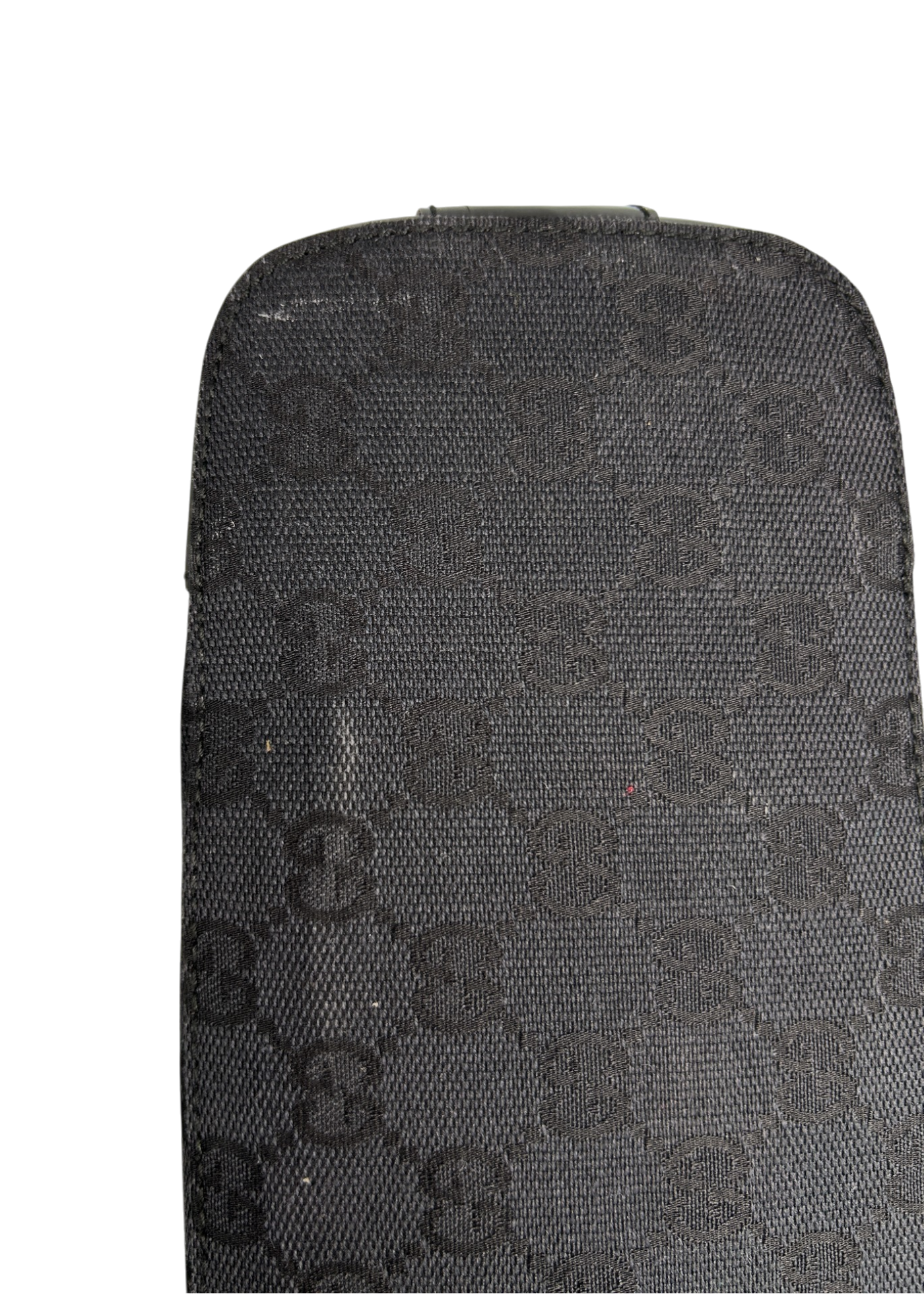 GUCCI VINTAGE (AS IS) Black Patent/Canvas Monogram Shoulder Bag