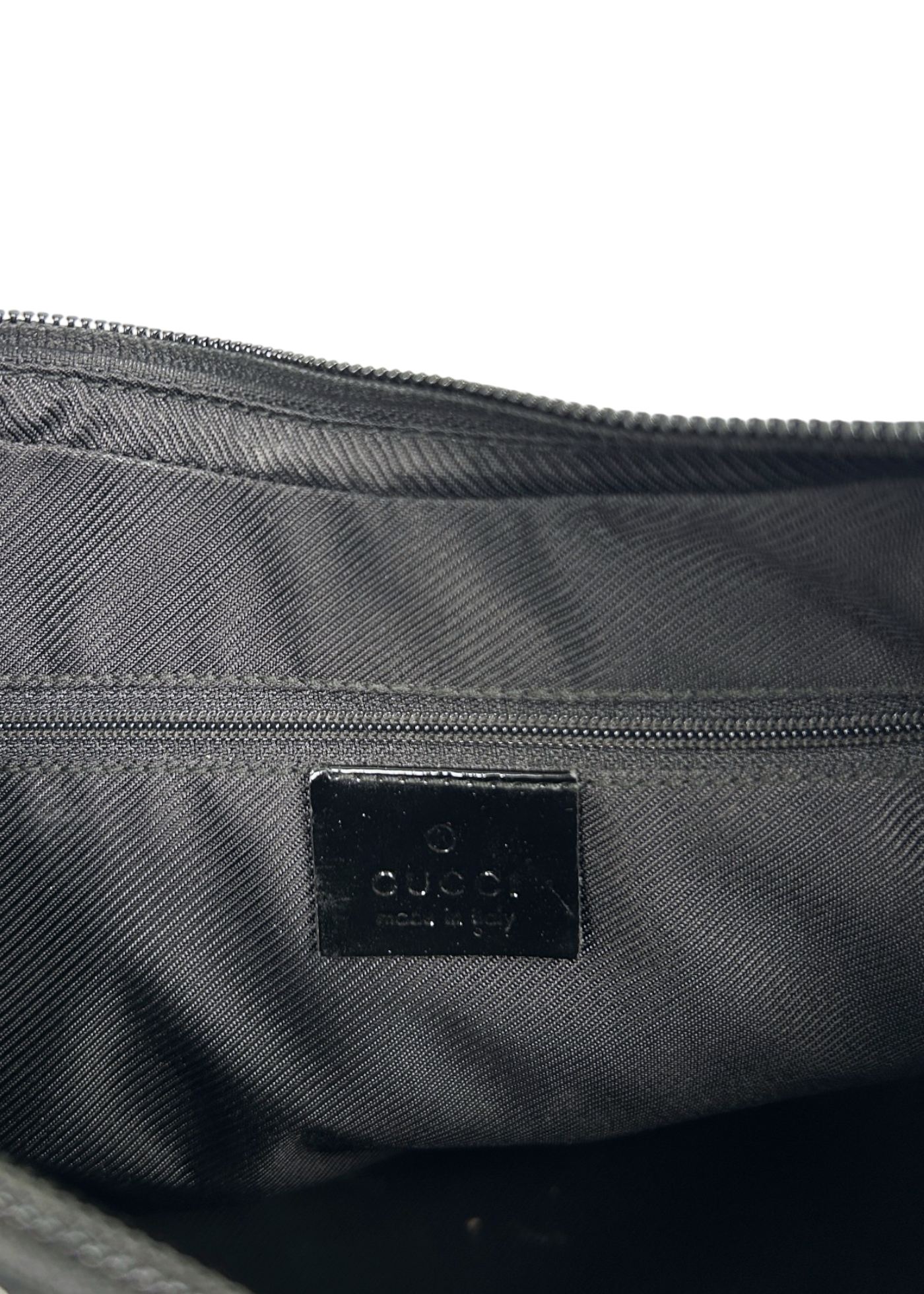 GUCCI VINTAGE (AS IS) Black Patent/Canvas Monogram Shoulder Bag