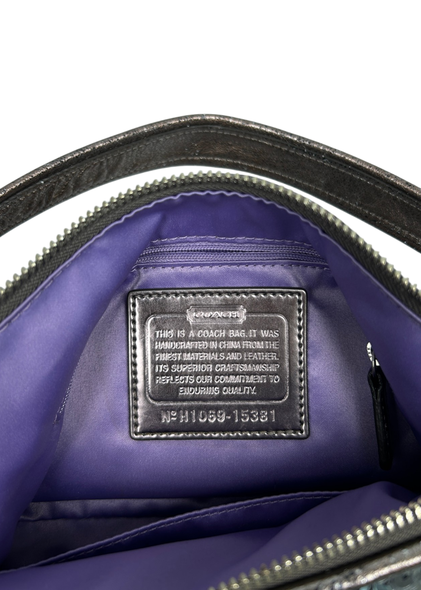 COACH Grey Sequin/Metallic Leather Hobo Bag