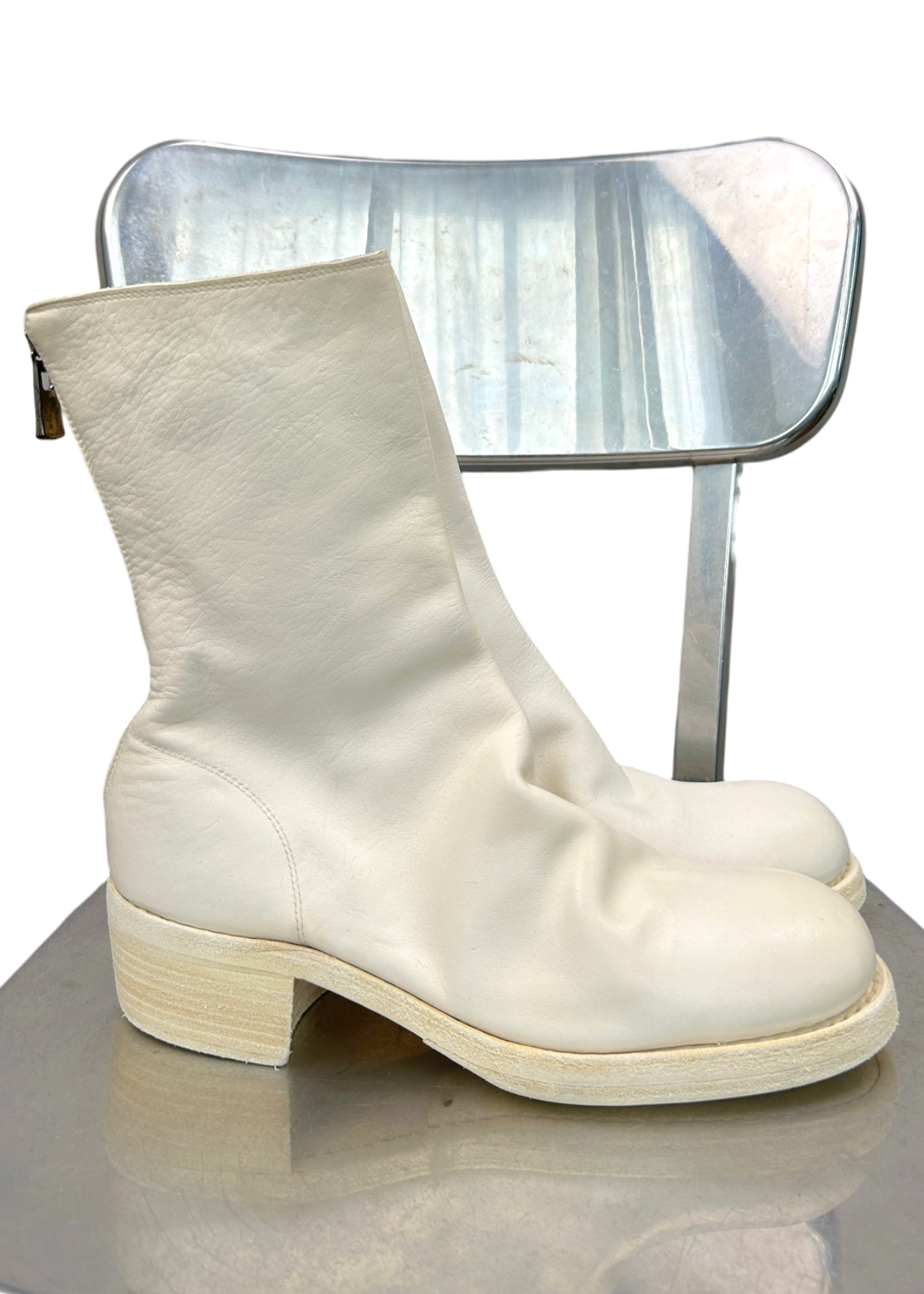 GUIDI White 788Z Leather Boots