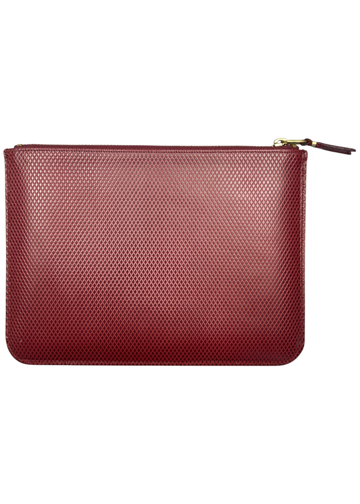 COMME DES GARCONS Red Diamond Emboss Leather Zip Pouch