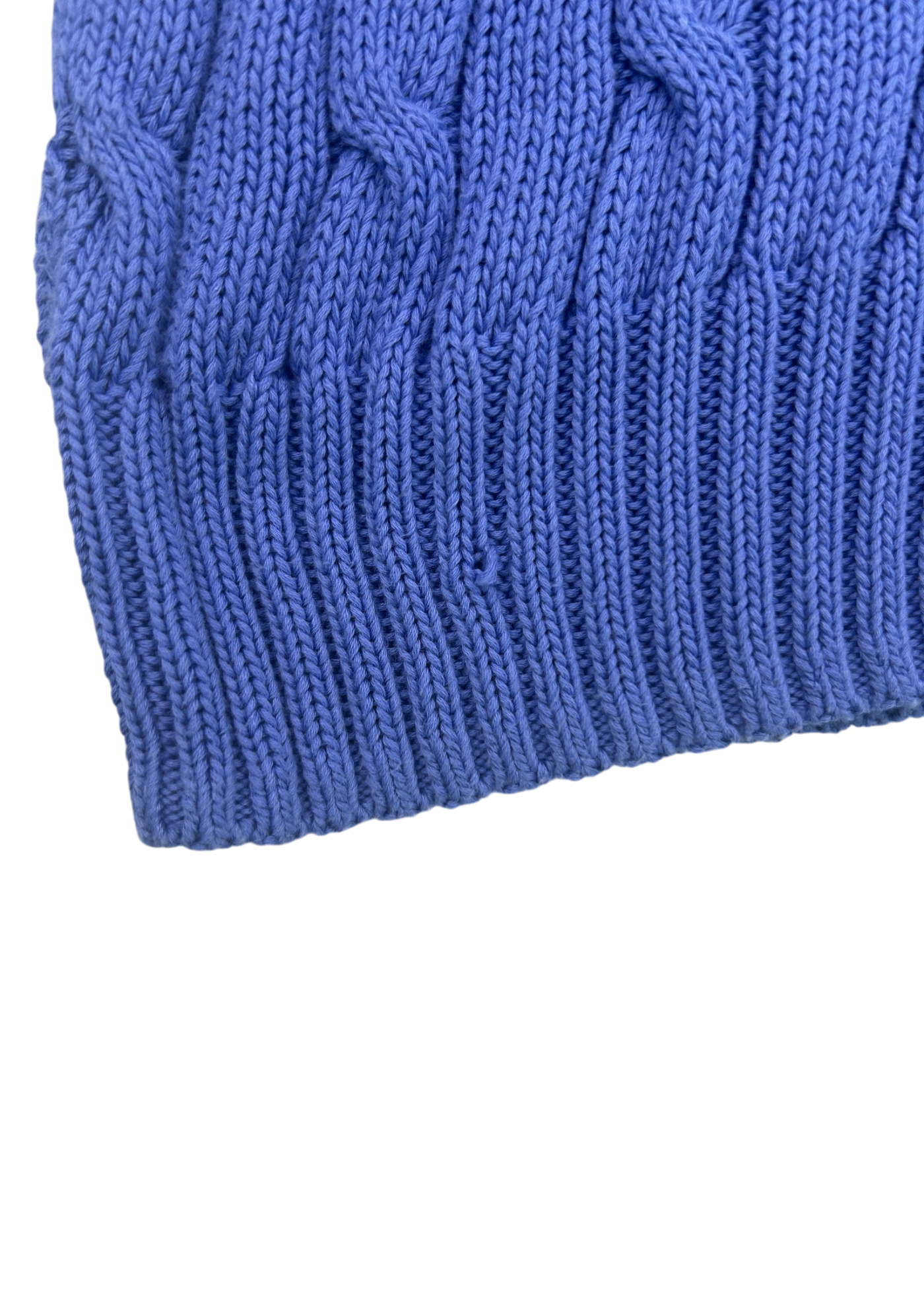 POLO BY RALPH LAUREN (AS IS) Periwinkle Blue Cotton Cable Knit Jumper