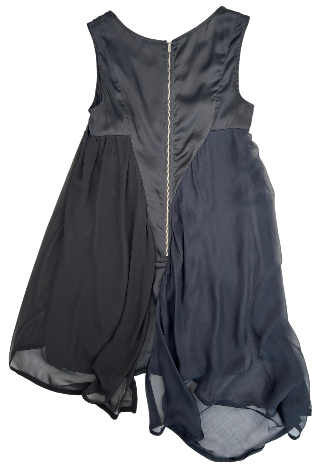 BLACK (AS IS) Silk Asymmetric Sheer Dress