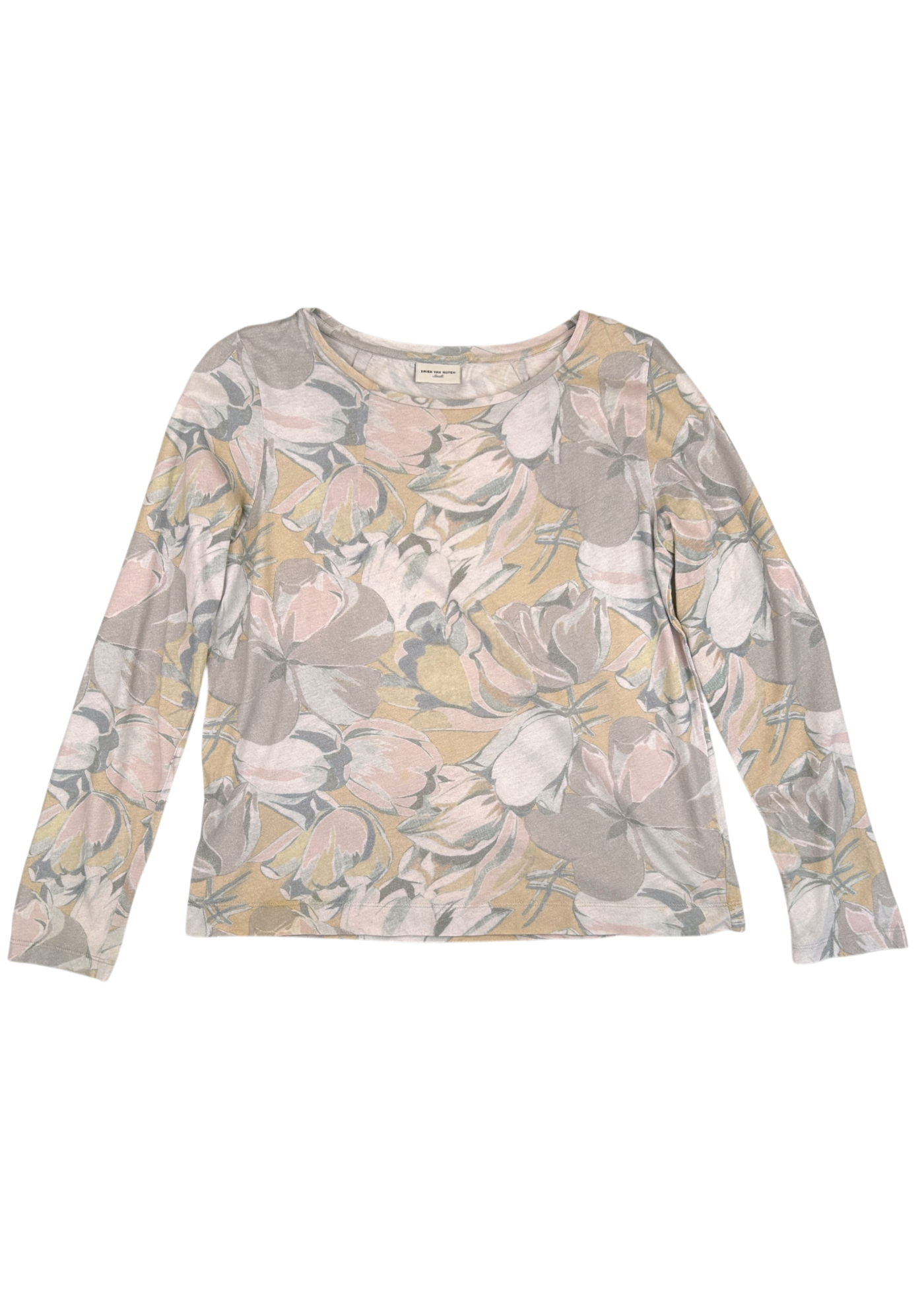 DRIES VAN NOTEN Pastel Floral Cotton Long Sleeve Top