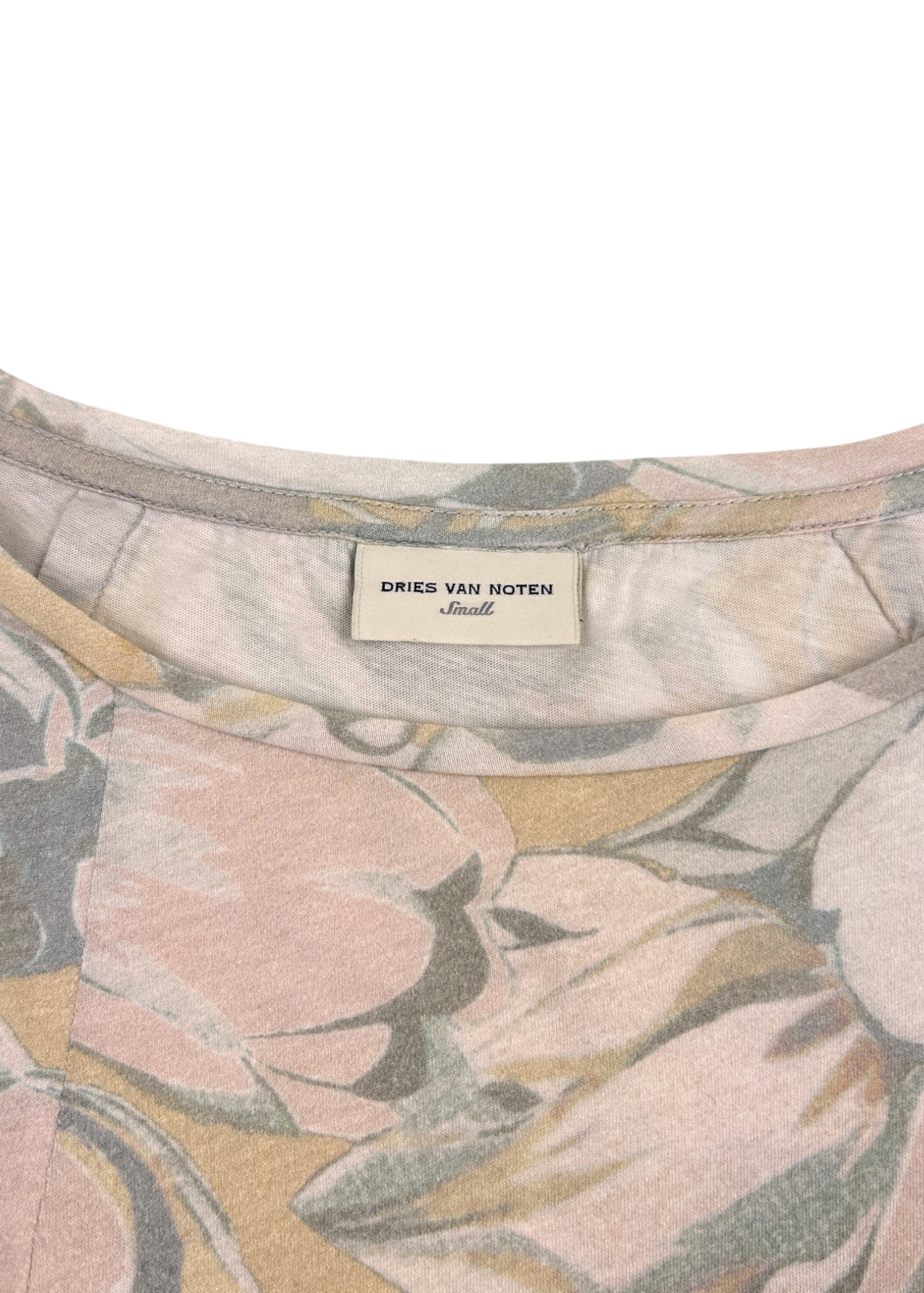 DRIES VAN NOTEN Pastel Floral Cotton Long Sleeve Top