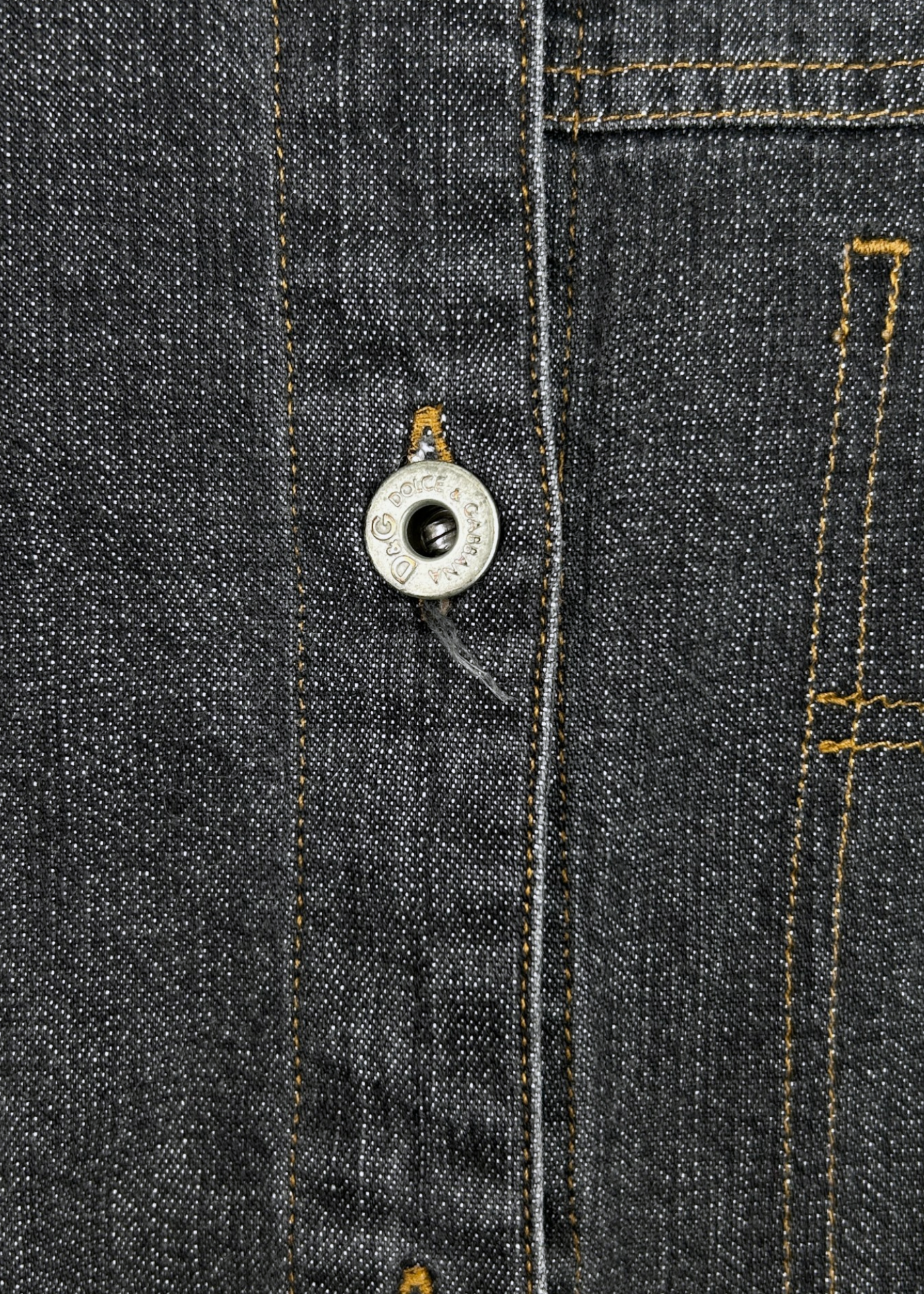 DOLCE & GABBANA (AS IS) Vintage Grey Denim Fitted Shirt