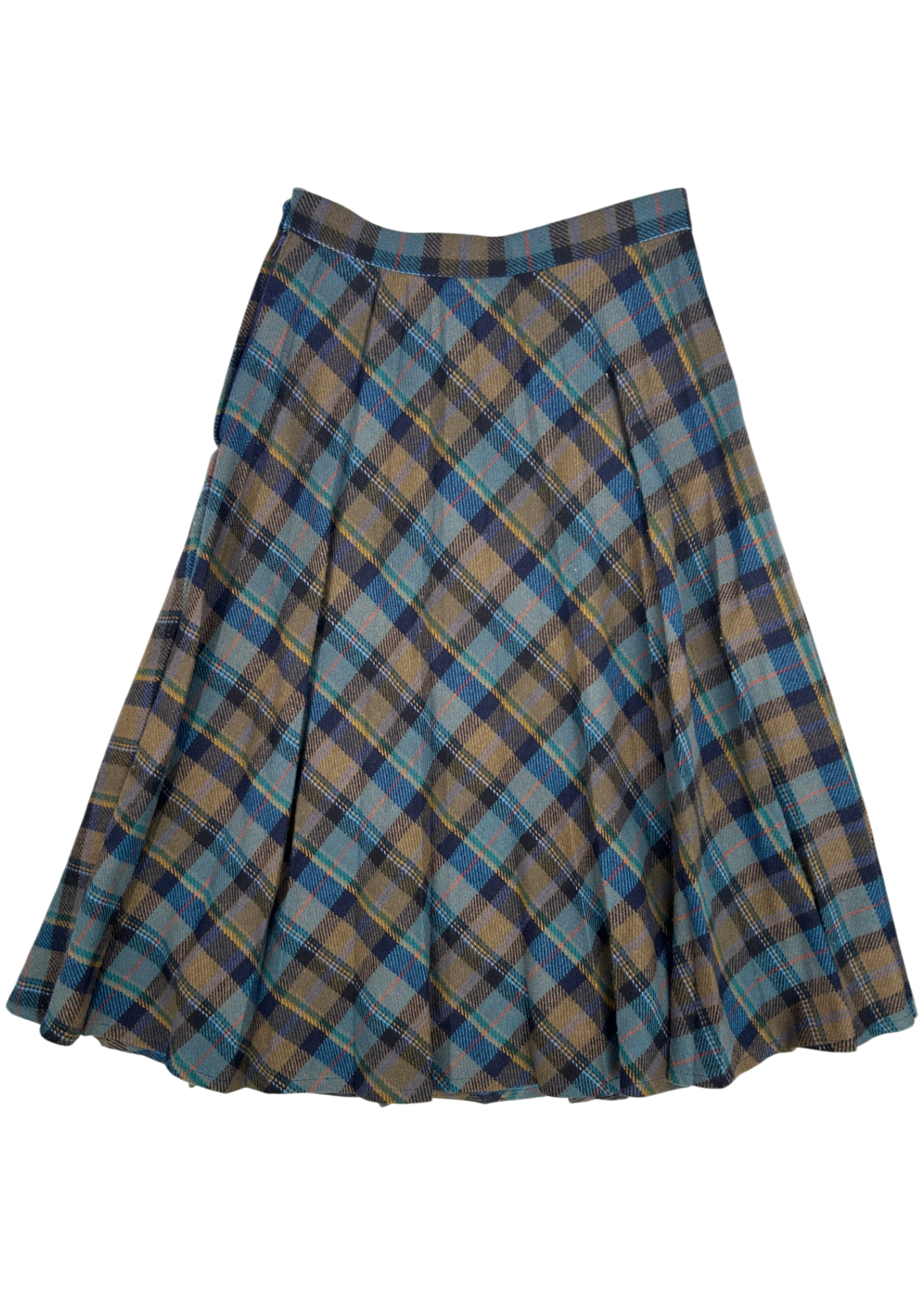 SPECIAL EDITION BY TORONTO Wool Blend Plaid Accordion Pleat Midi Skirt