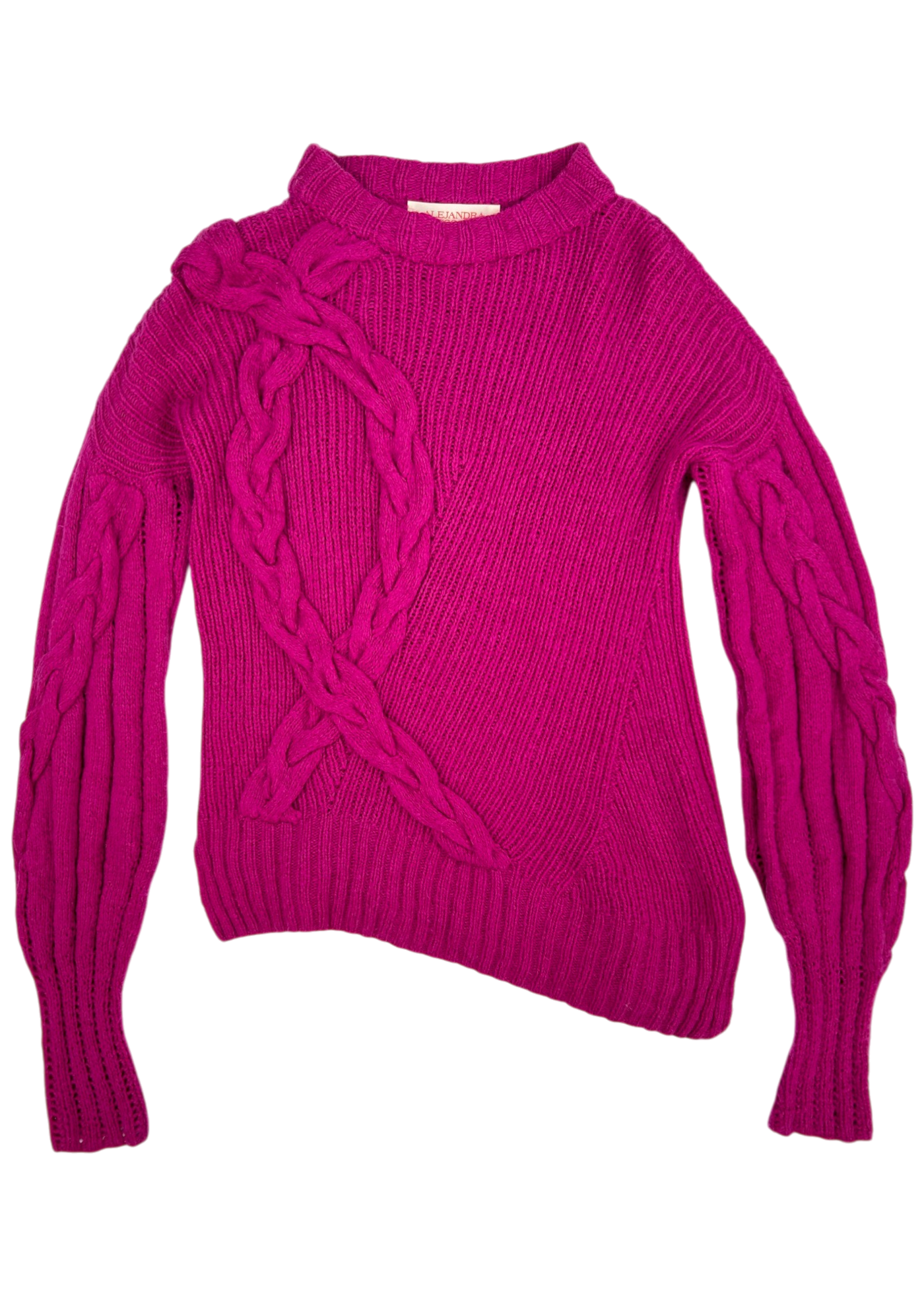 ALEJANDRA ALONSO ROJAS Fuchsia Cashmere Blend Cable Knit Jumper