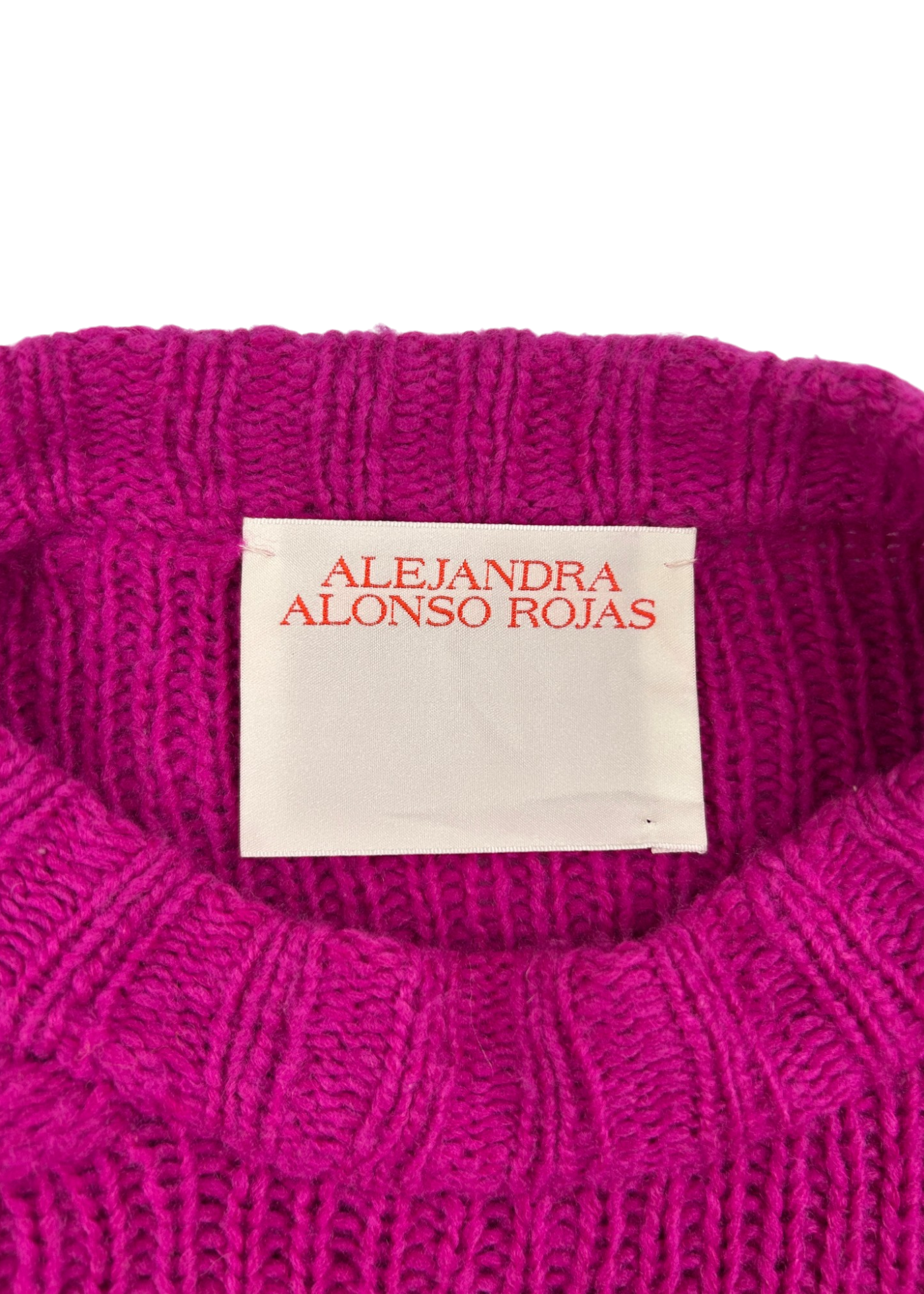 ALEJANDRA ALONSO ROJAS Fuchsia Cashmere Blend Cable Knit Jumper