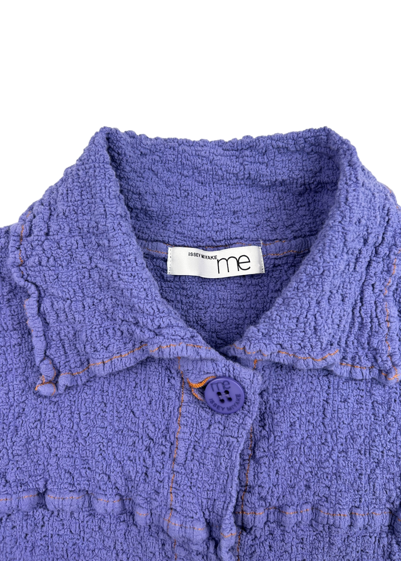 ISSEY MIYAKE ME Periwinkle Cauliflower Trucker Style Jacket