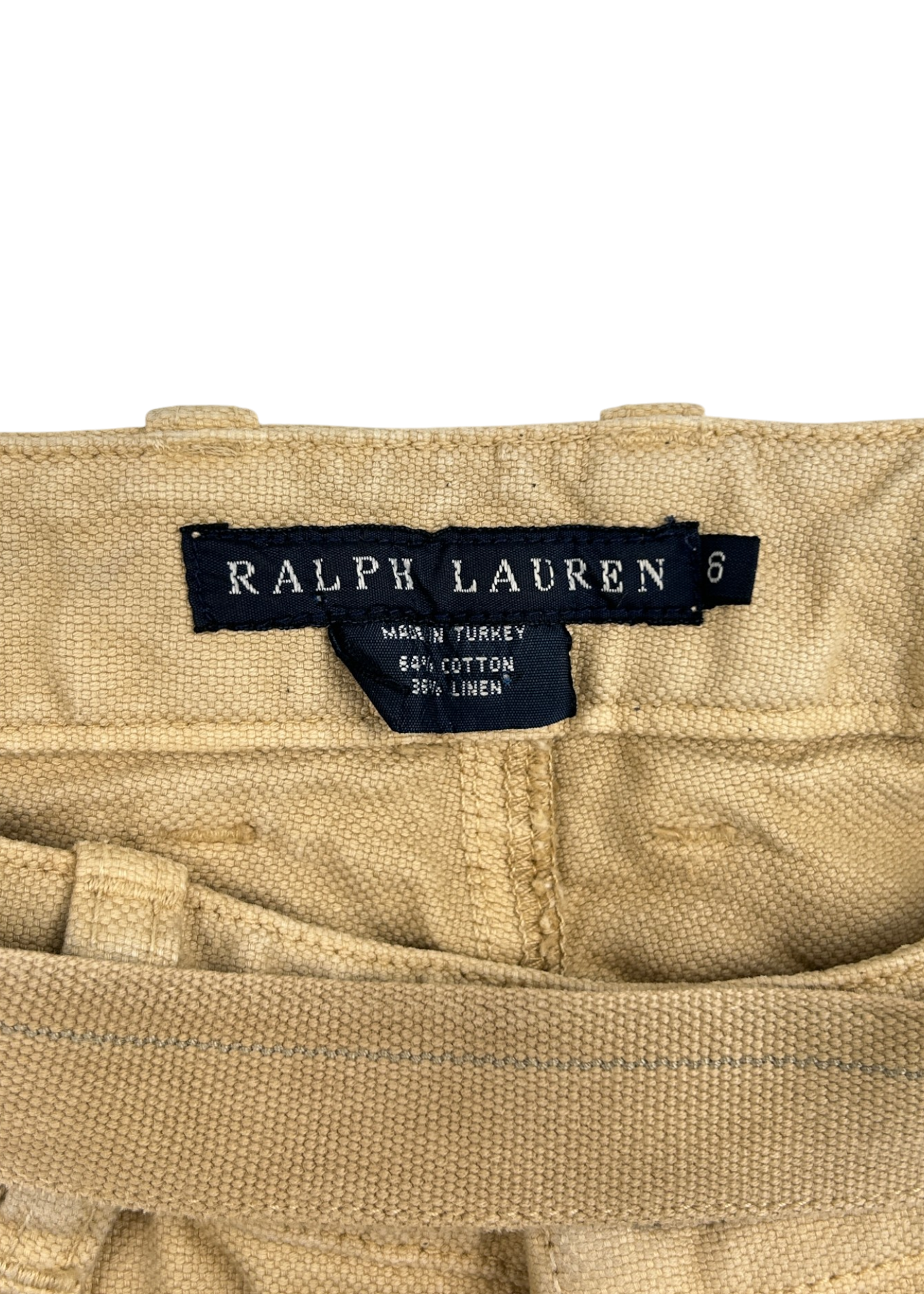 RALPH LAUREN 2000s Beige Paint Splatter Slim Carpenter Pants W/ Harness