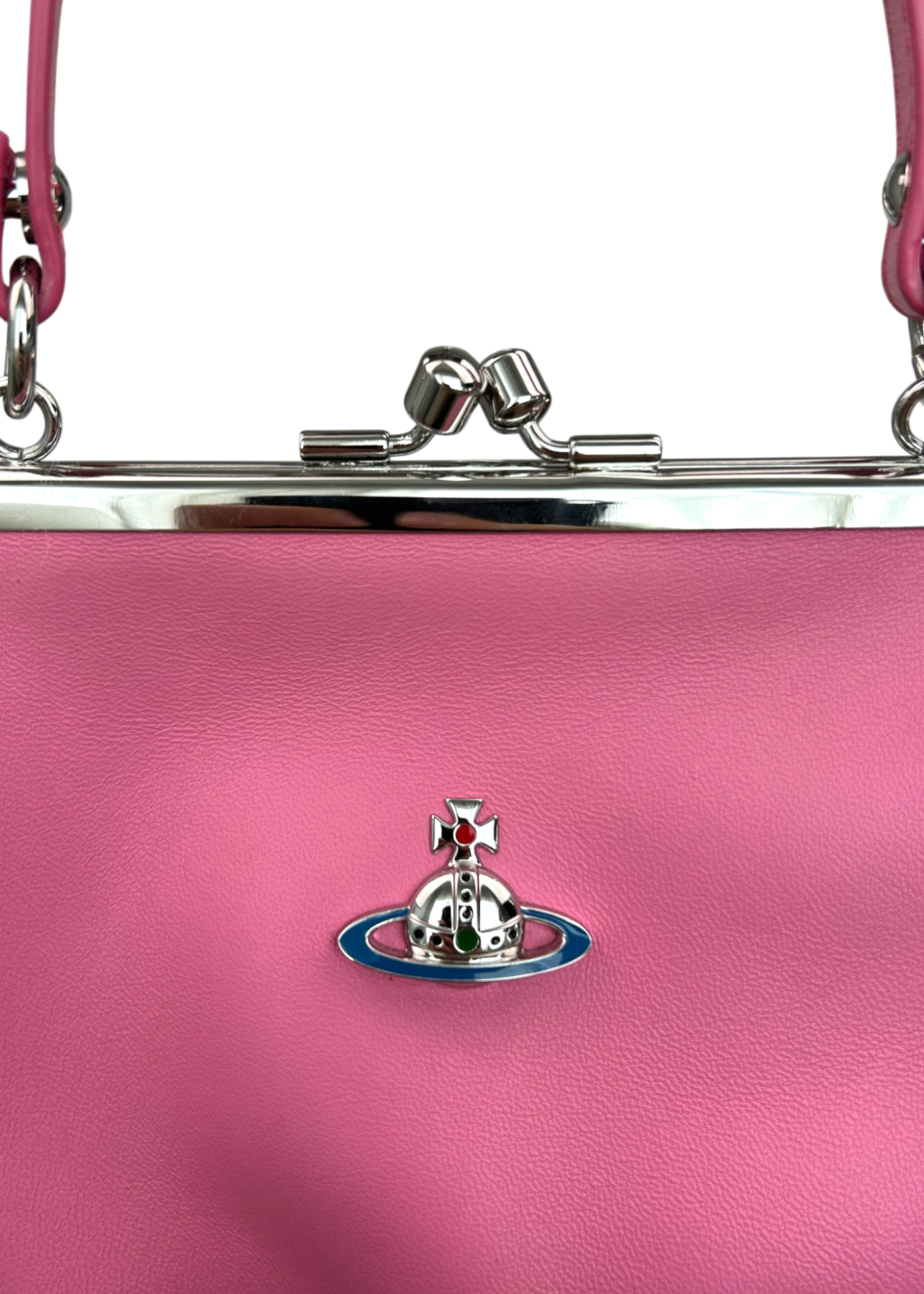VIVIENNE WESTWOOD Barbie Pink 'Granny Frame' Kiss Lock Mini Bag