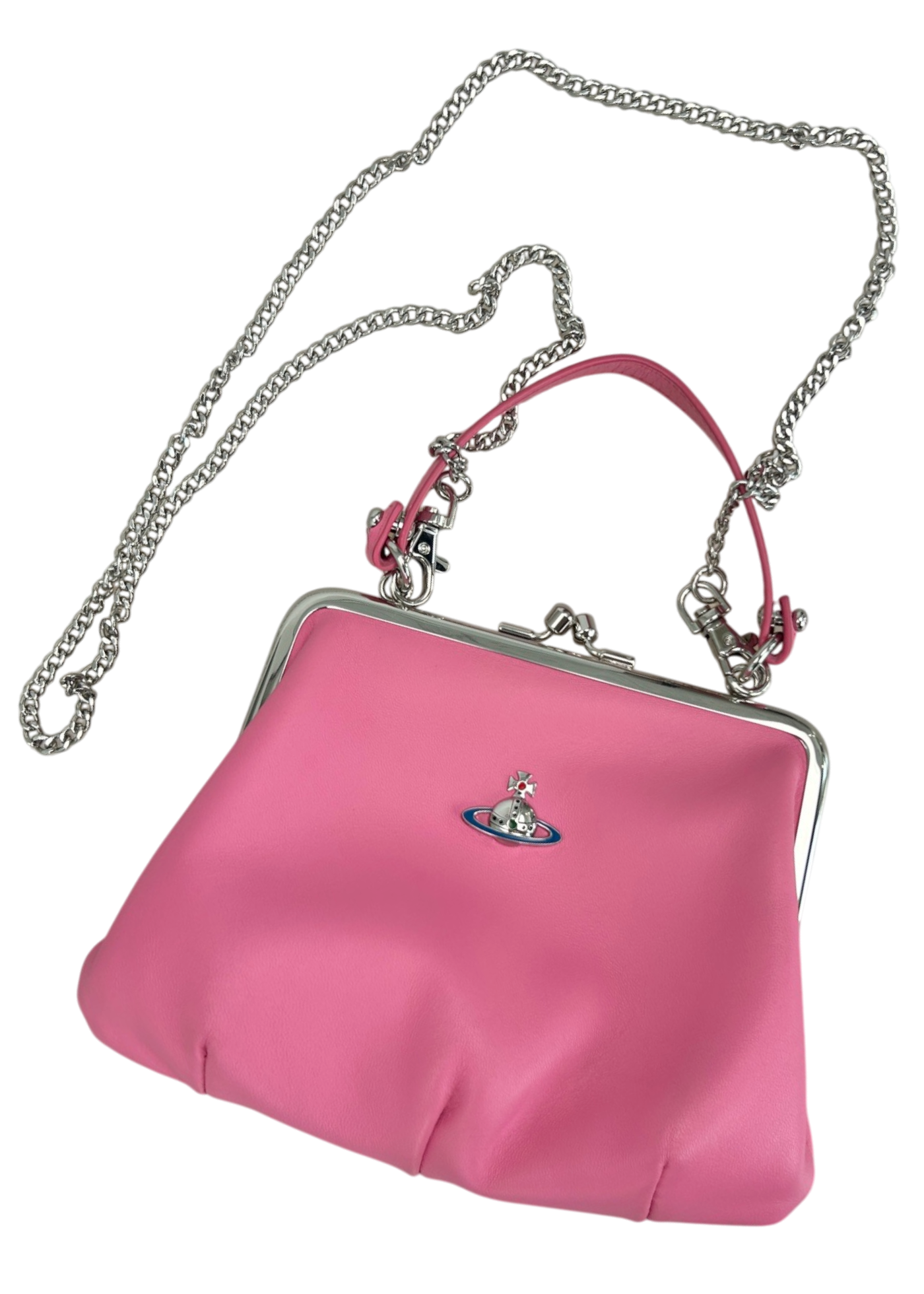 VIVIENNE WESTWOOD Barbie Pink 'Granny Frame' Kiss Lock Mini Bag