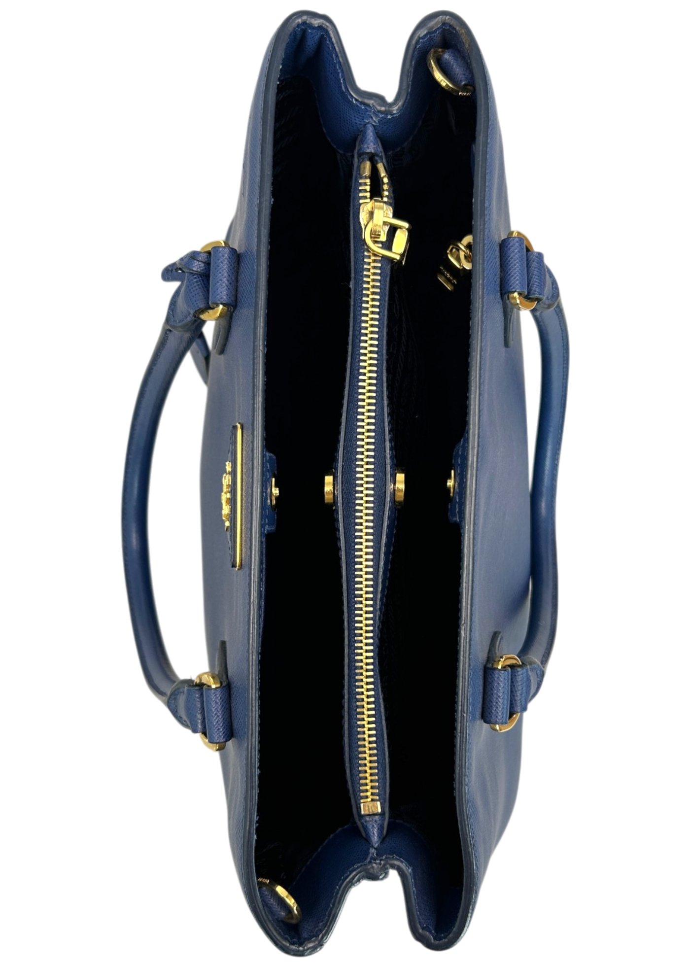PRADA Navy Blue Galleria Saffiano Top Handle Crossbody Bag