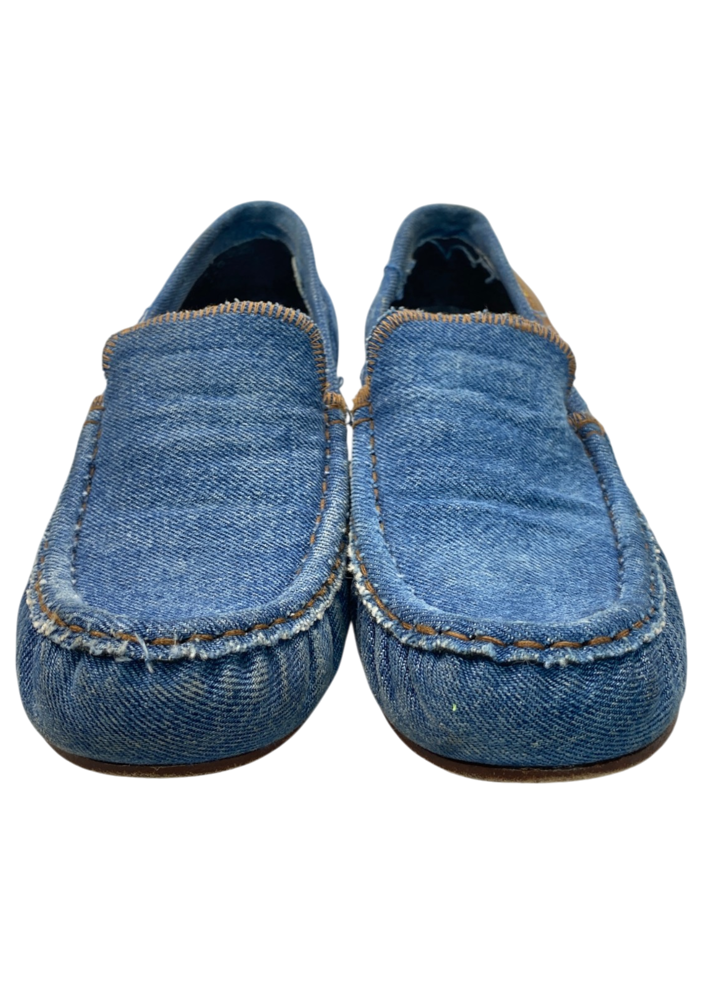ACNE STUDIOS Light Wash Denim Block Heel Loafers