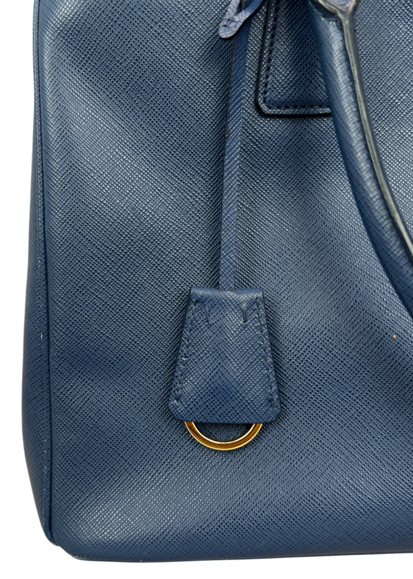 PRADA Navy Blue Galleria Saffiano Top Handle Crossbody Bag