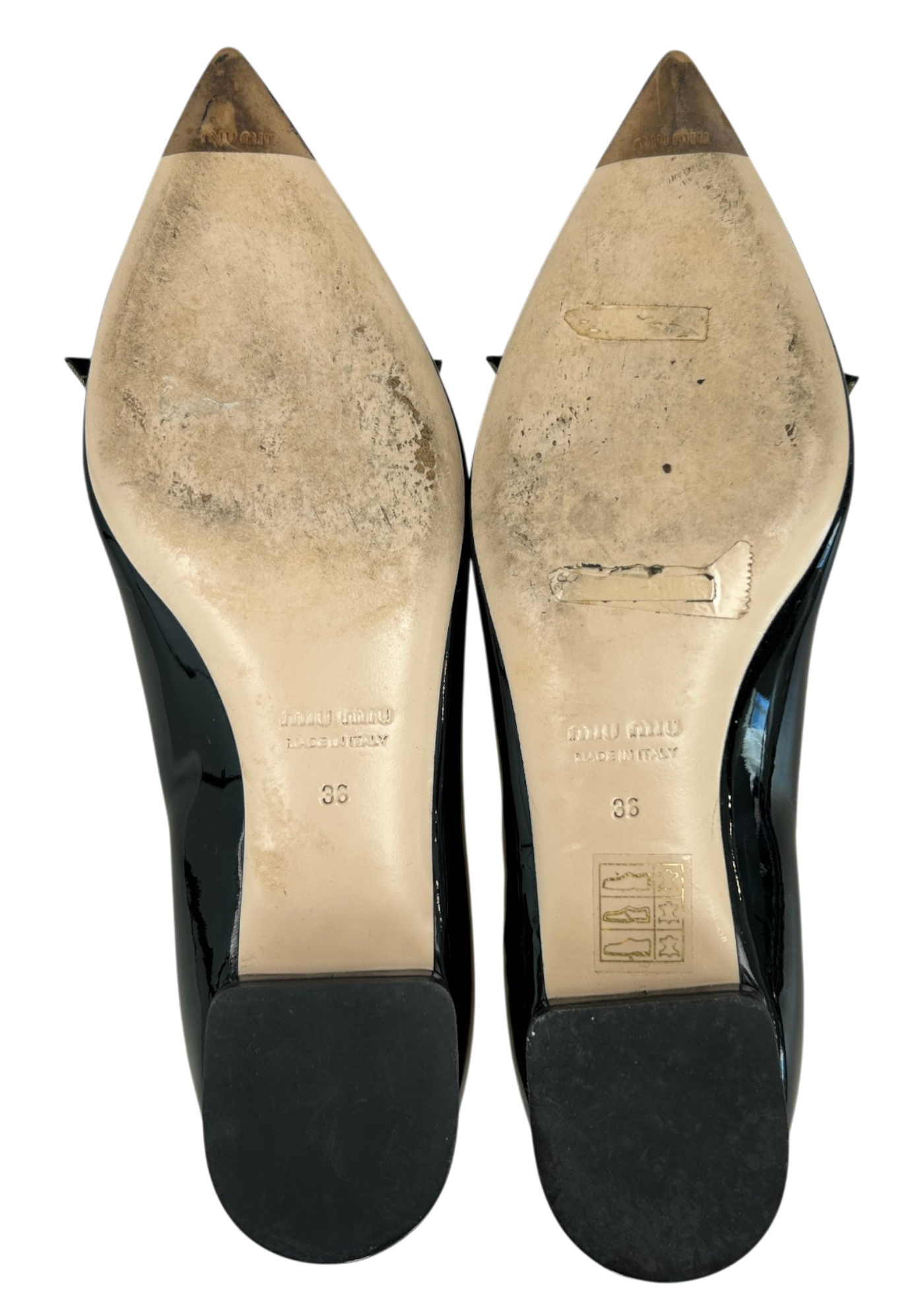 MIU MIU (AS IS) Patent Leather Pointed Ballet Flats