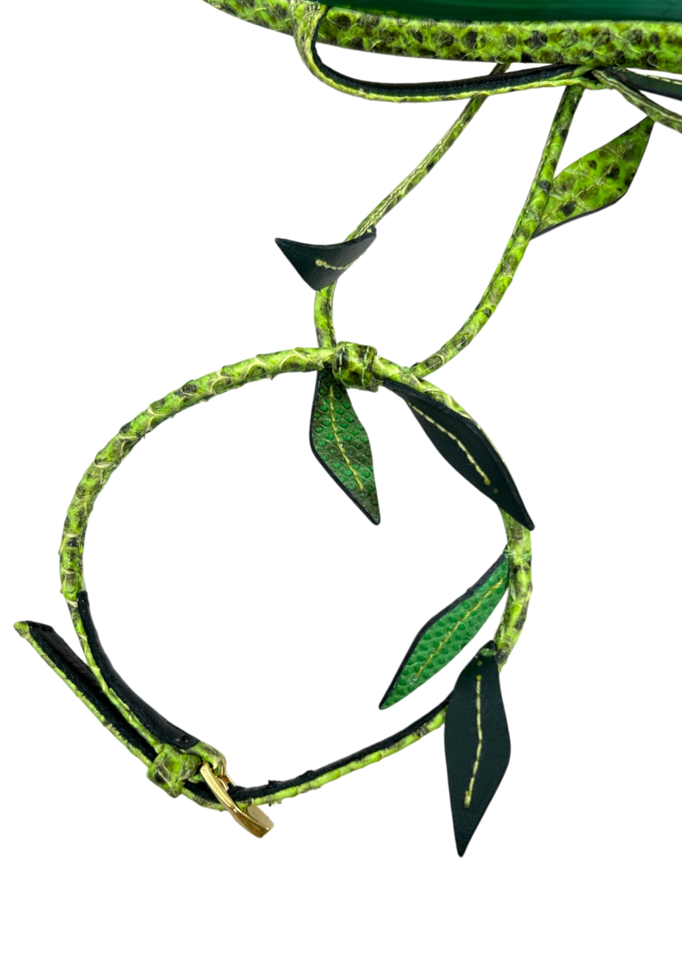 VERSACE 'Anthela' Green Snakeskin Leaf Stilettos
