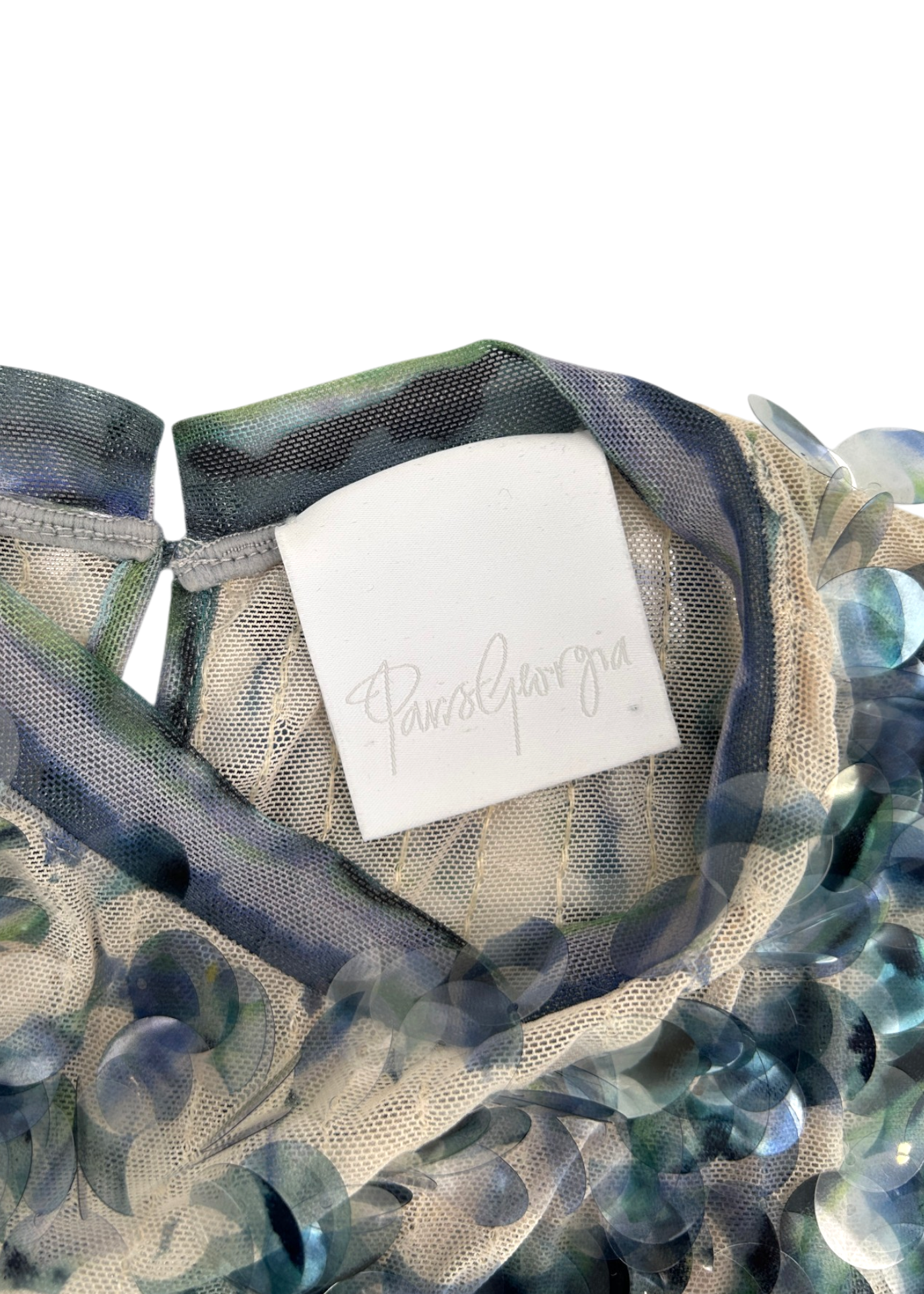 PARIS GEORGIA Mesh 'Mermaid Tee' W/ Oversized Sequins