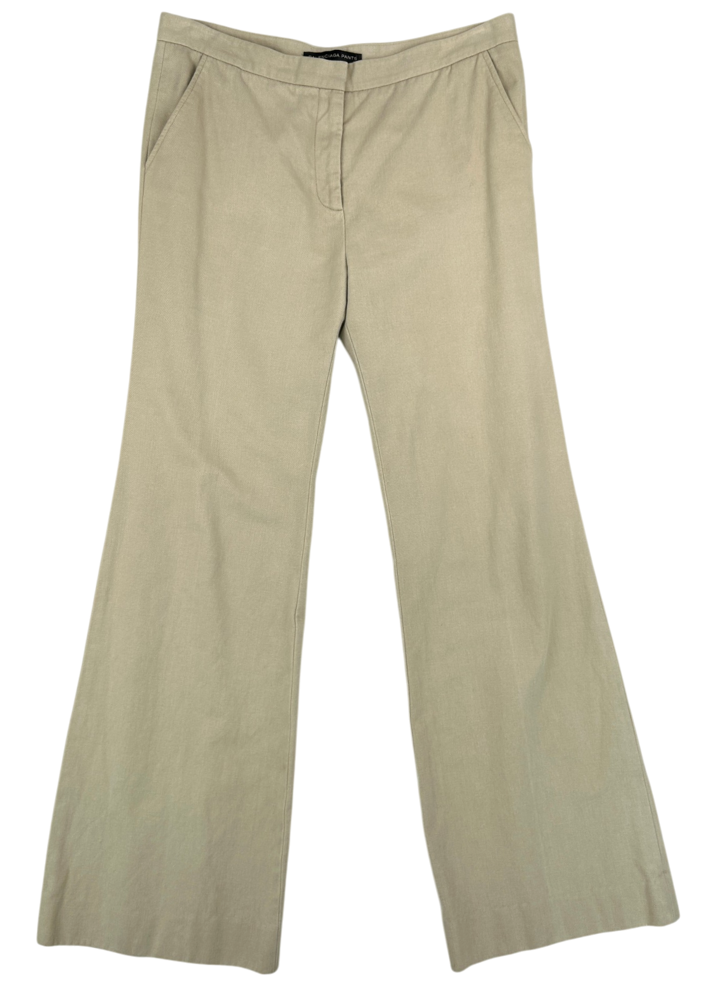 BALENCIAGA Cream Cotton Kick Flare Pants