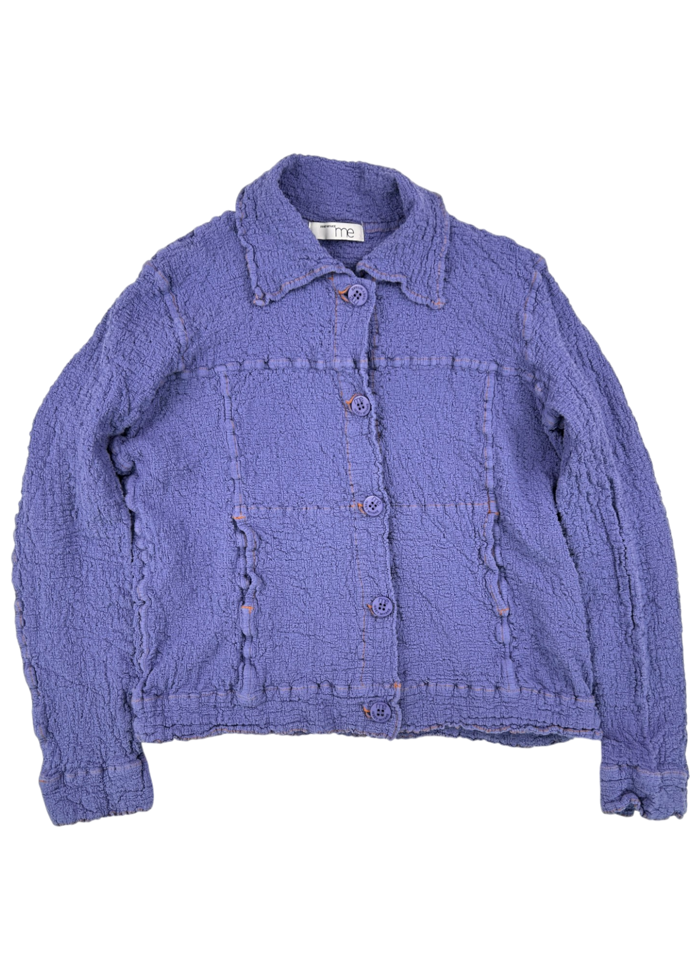 ISSEY MIYAKE ME Periwinkle Cauliflower Trucker Style Jacket